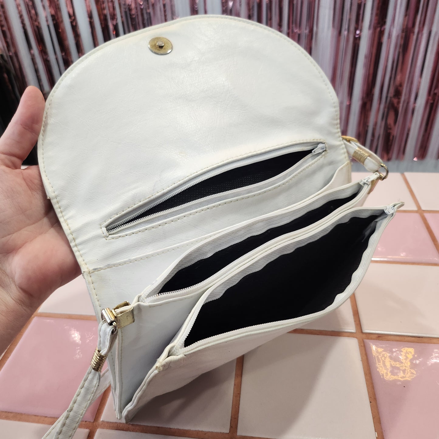 White Leather Crossbody Bag