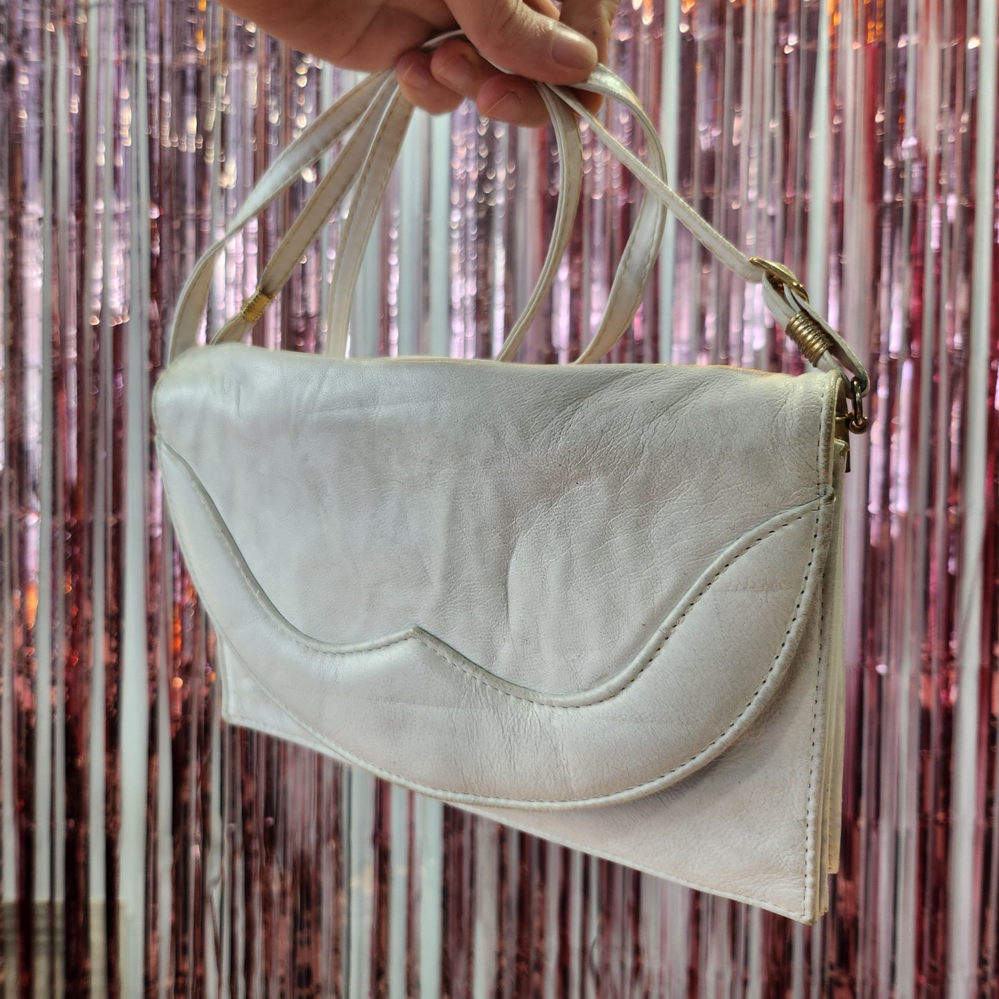 White Leather Crossbody Bag