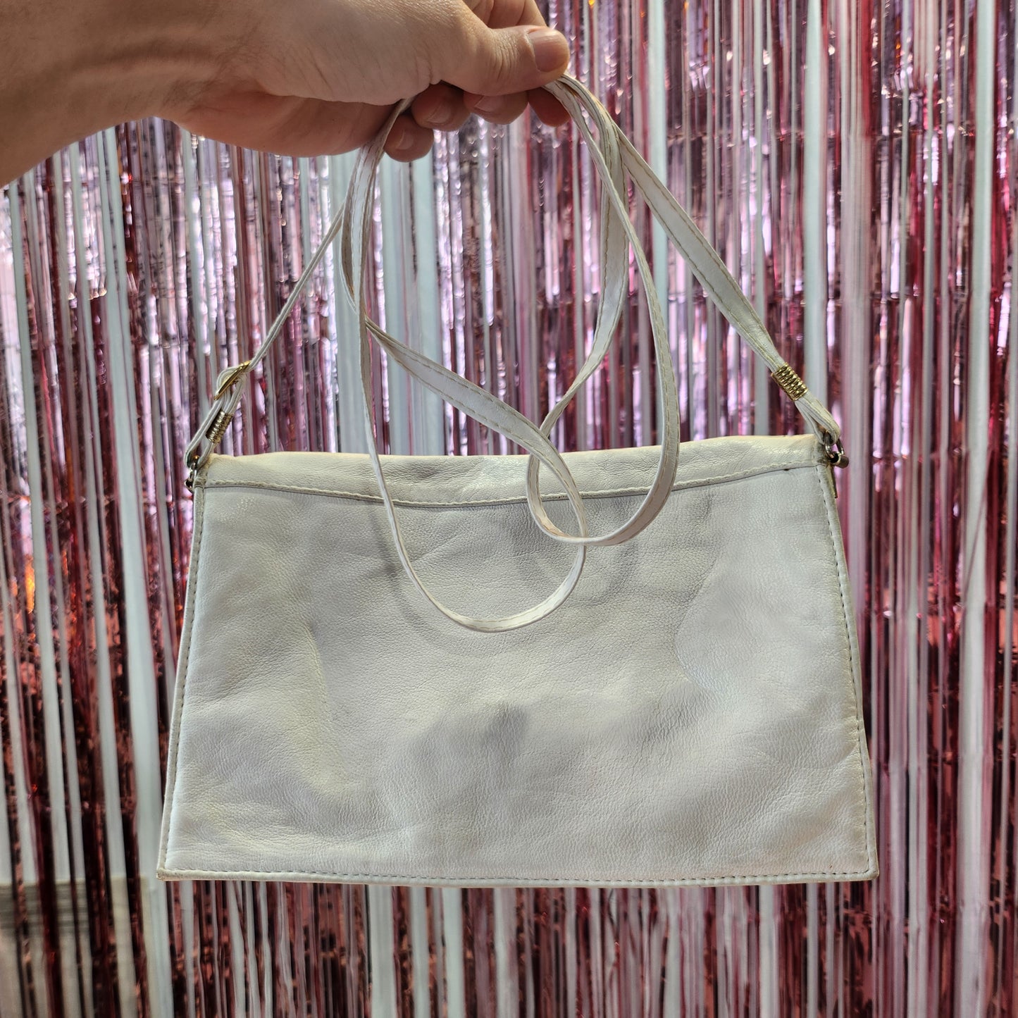 White Leather Crossbody Bag