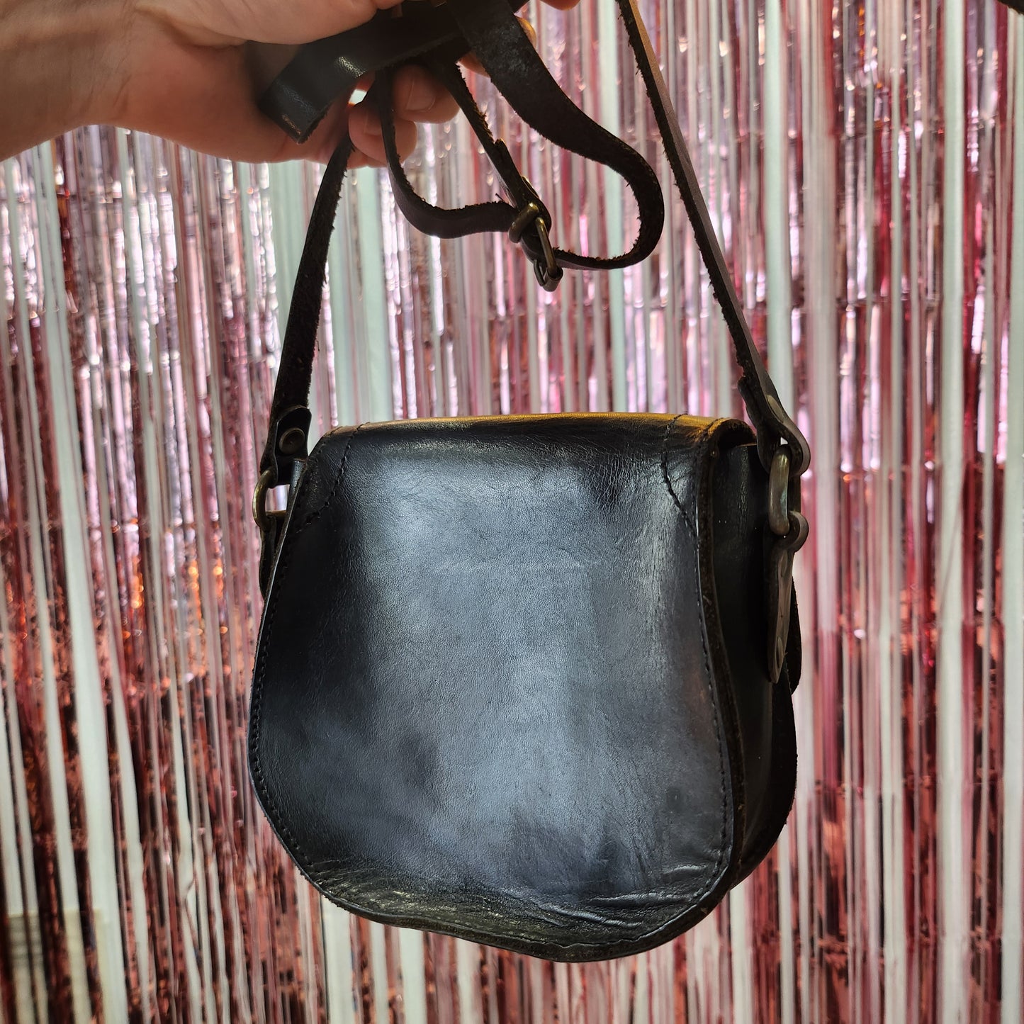 Leather Mini Bag with Cool Buckle