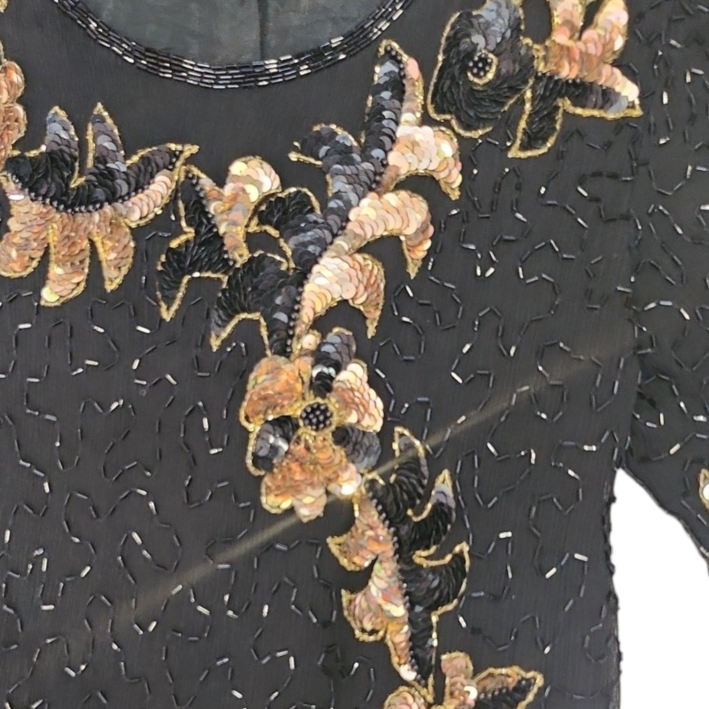 100% Silk Sequined Top