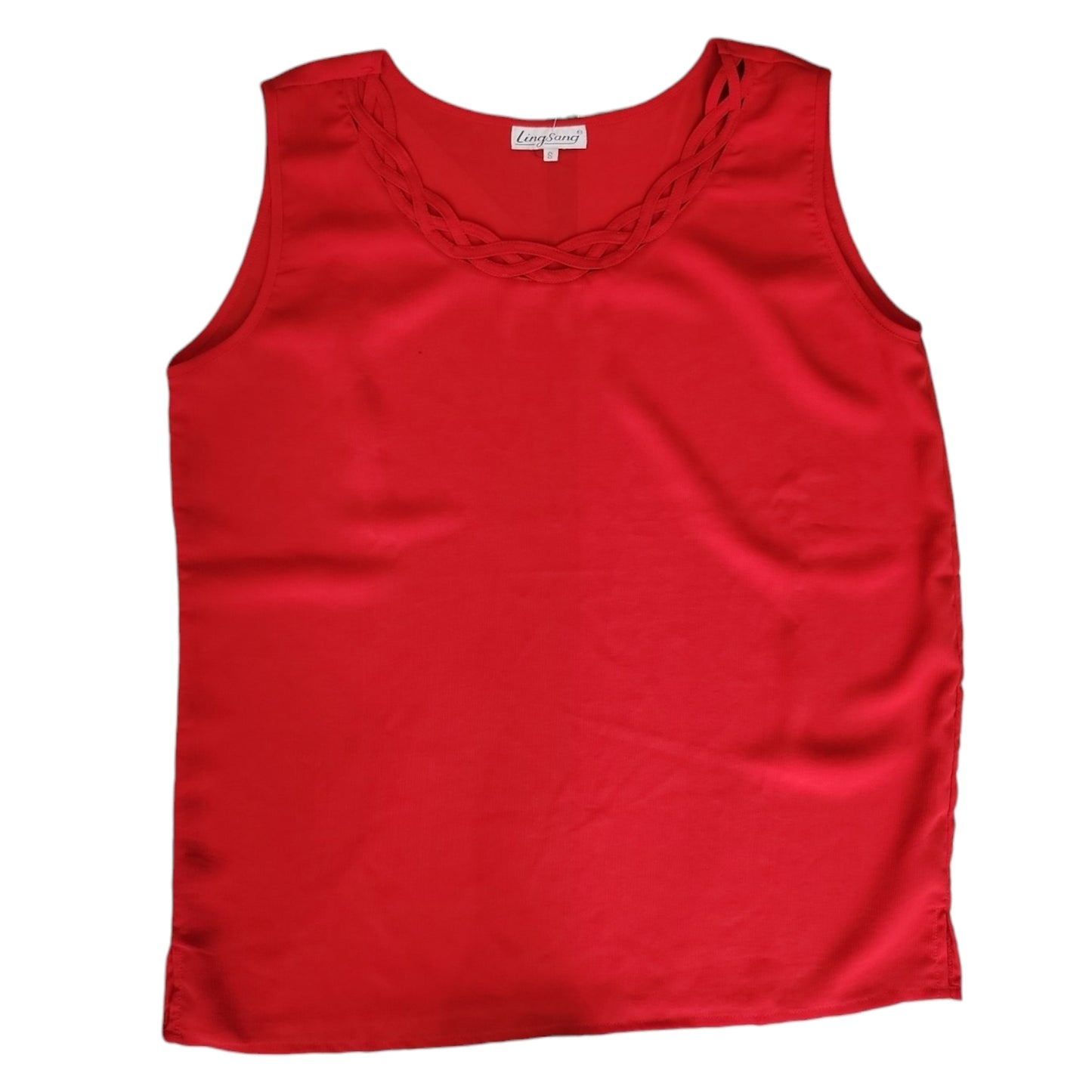 100% Silk Red Tank Top