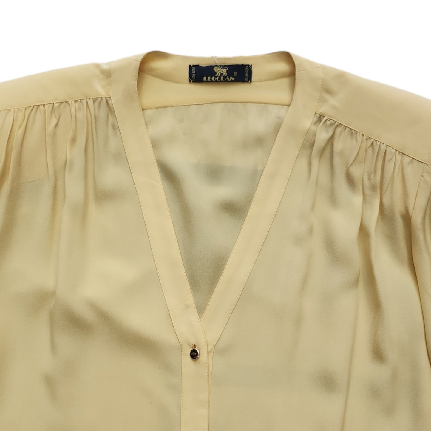 Yellow Silk Top with Gold Details
