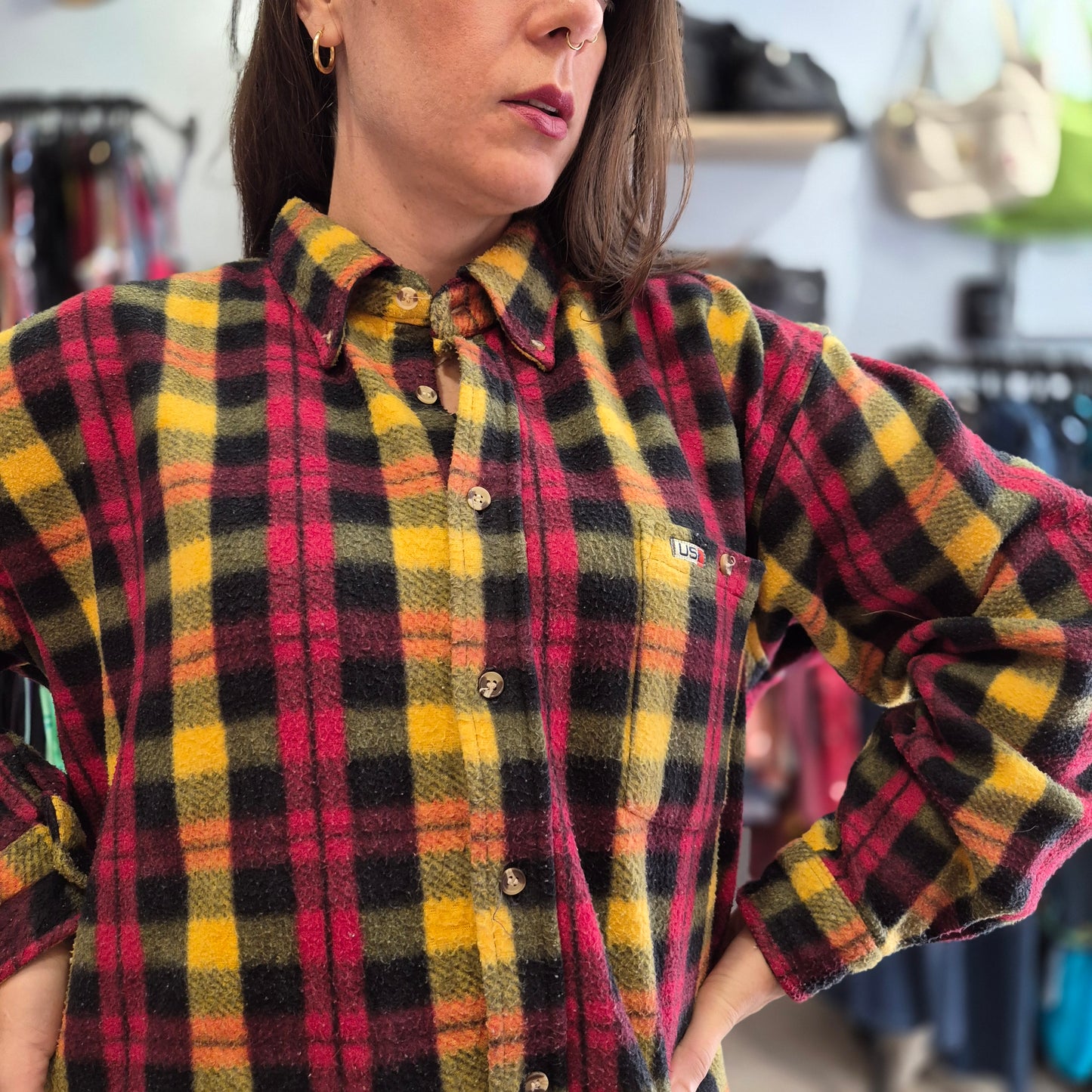 Plaid Button Down Fleece