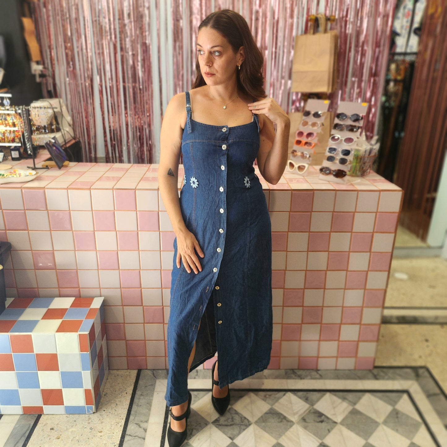 Cute Buttondown Denim Dress