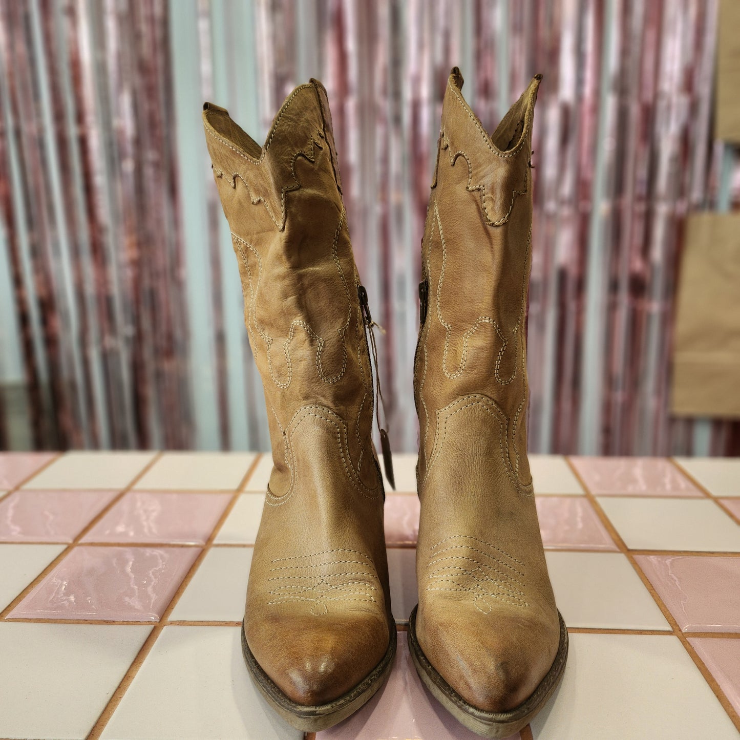 Vintage Leather Cowboy Boots