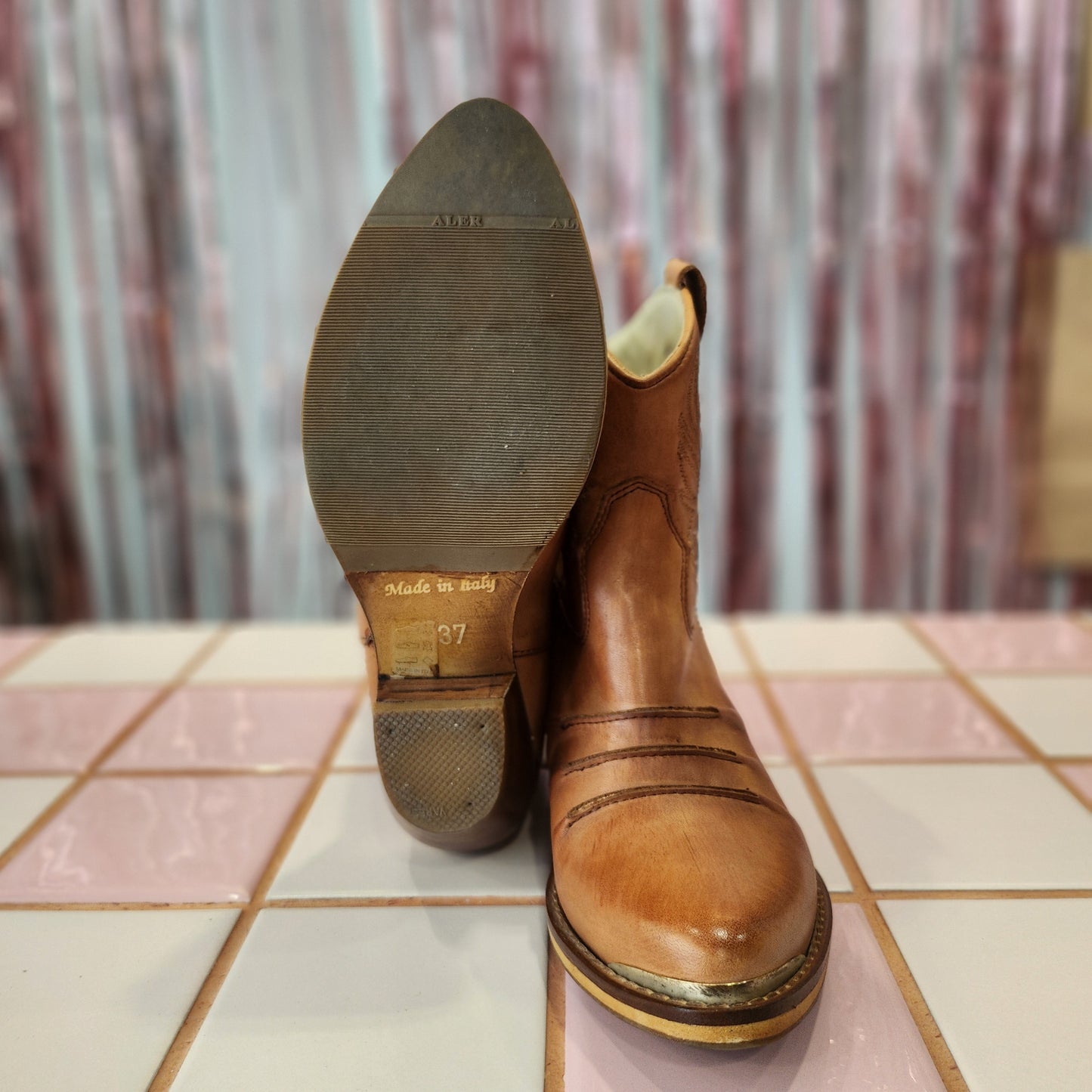 Brown Leather half Boot