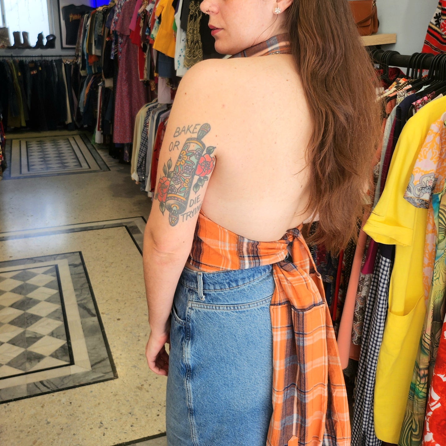 Reworked Shirt Top orange