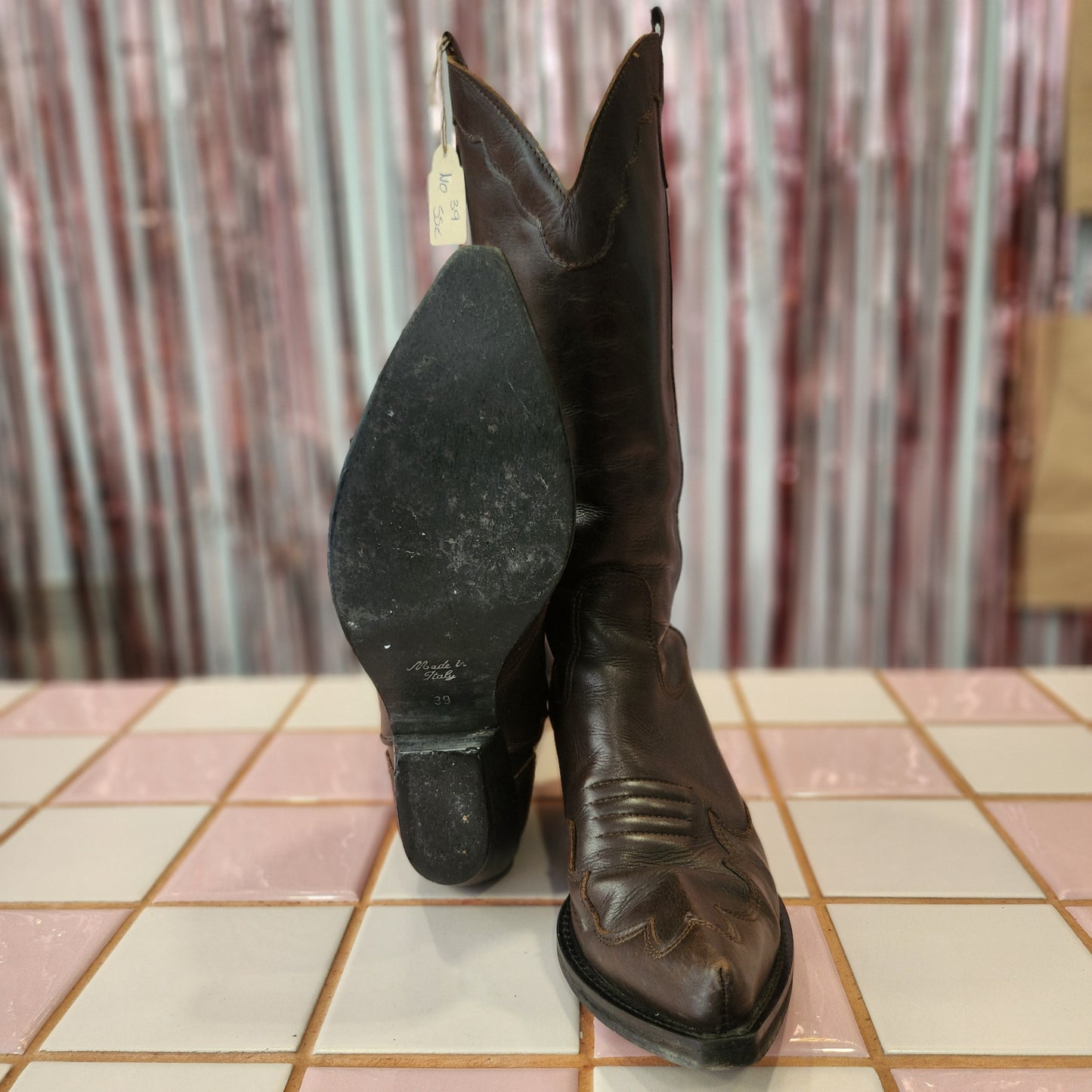 Brown Detailed Cowboy Boots