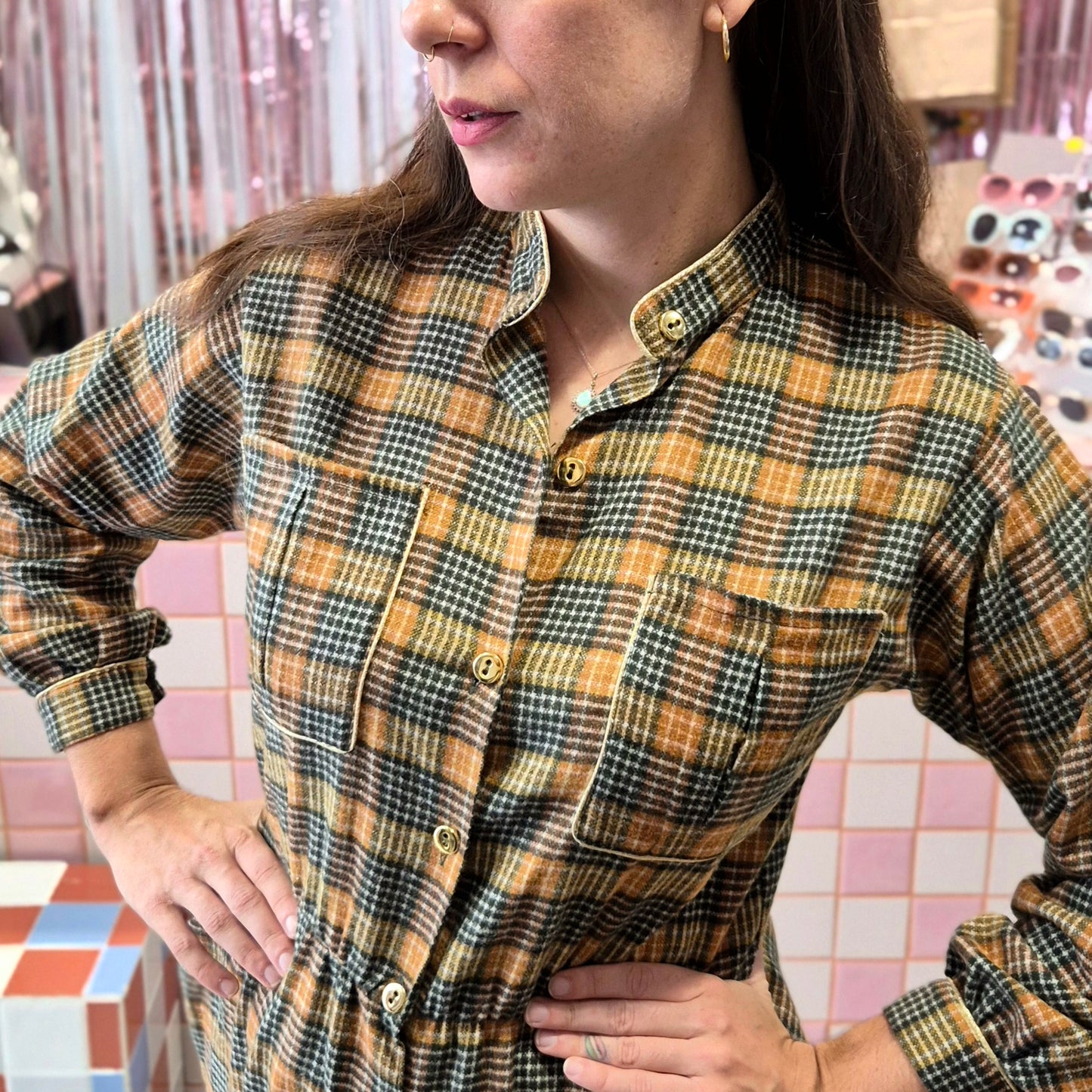 Vintage Jumpsuit with Gold Details