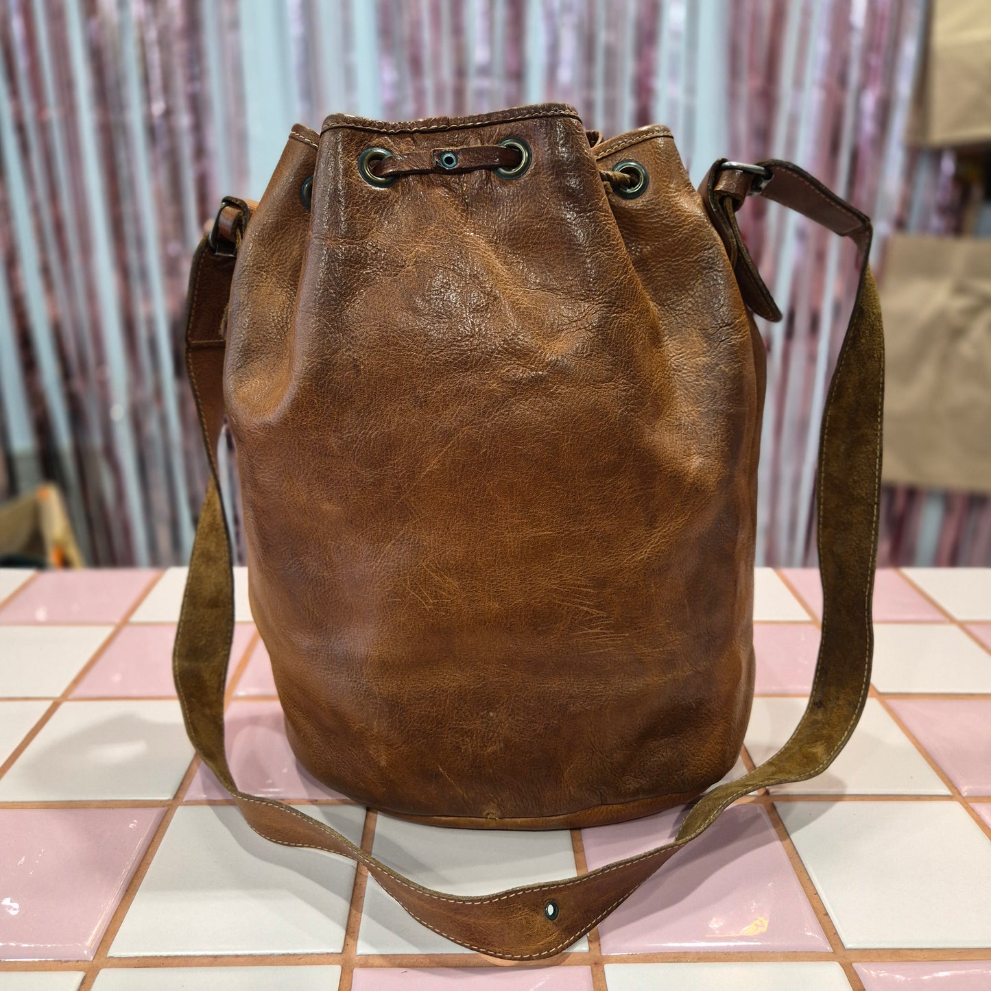 Leather Bucket Bag