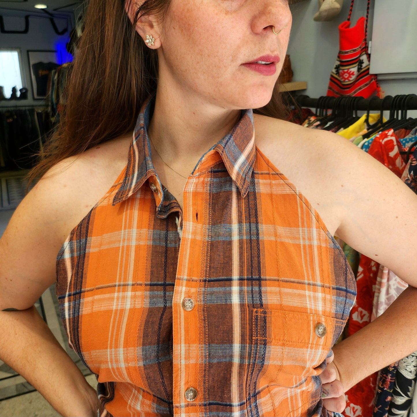 Reworked Shirt Top orange