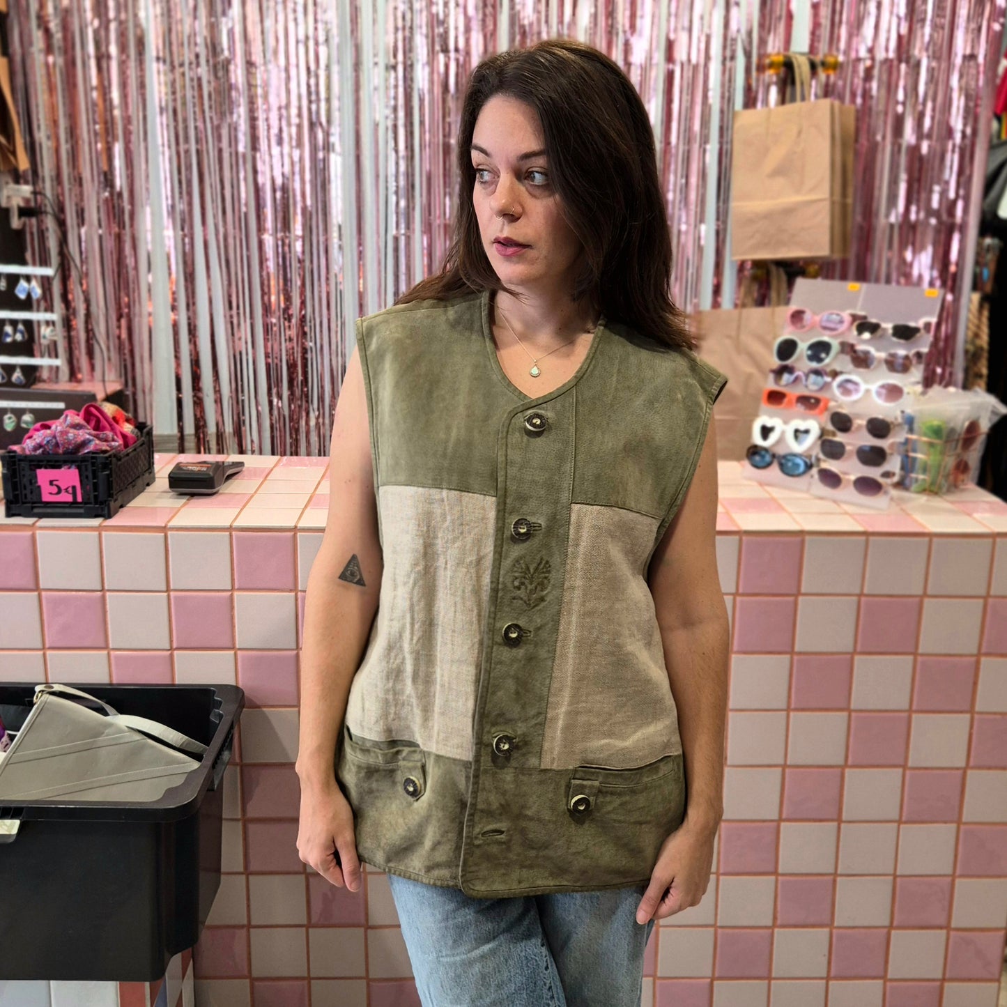Detailed Leather Vest