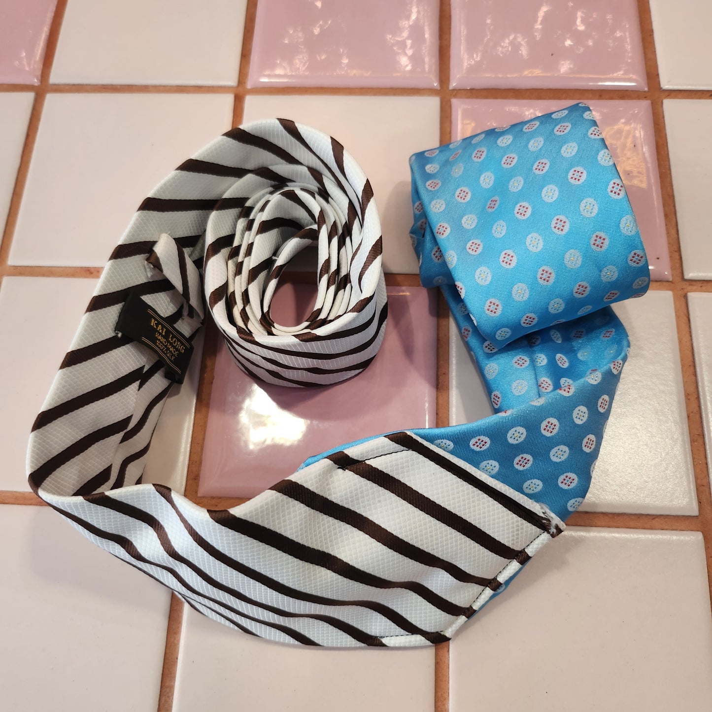 Reworked Tie Belt baby blue