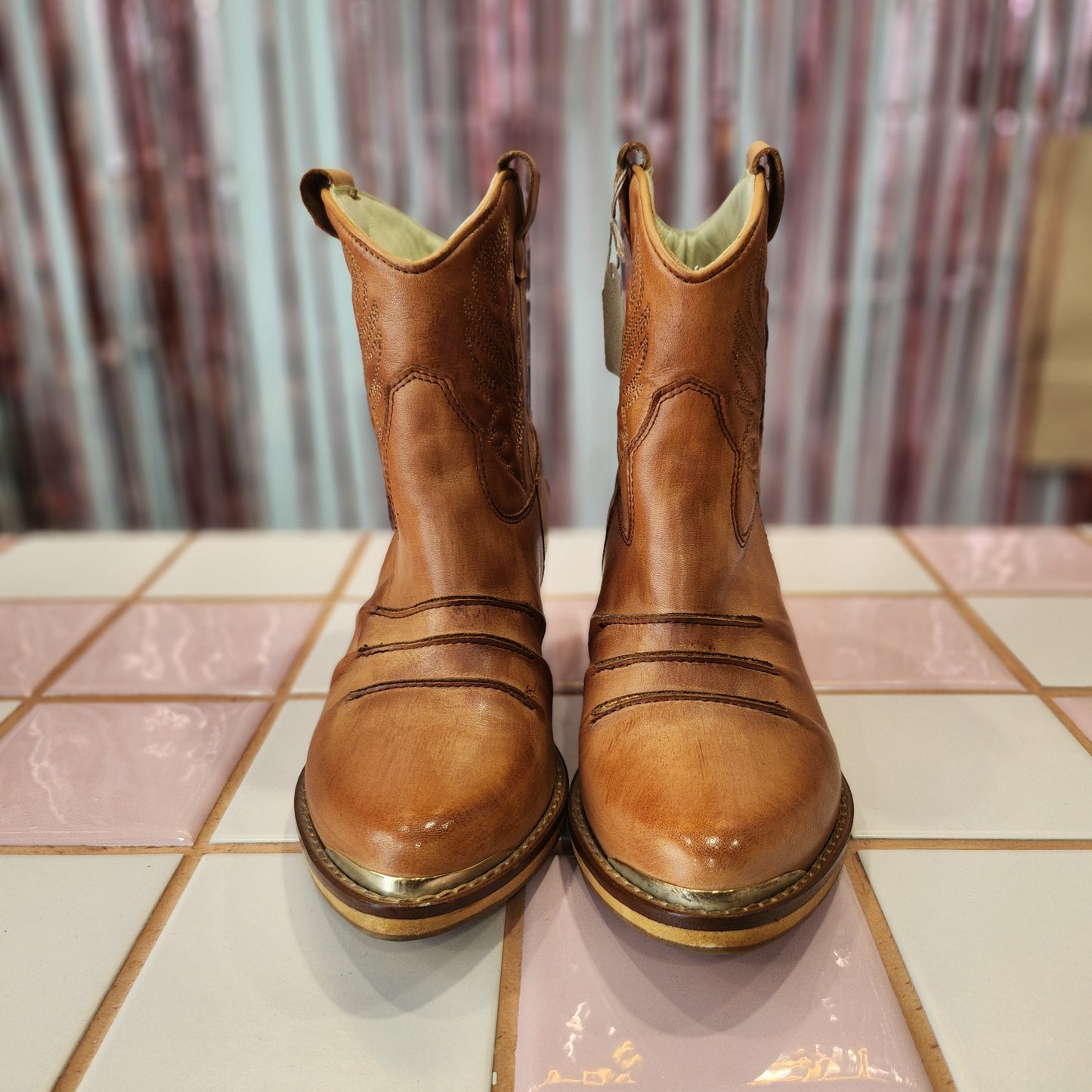 Brown Leather half Boot