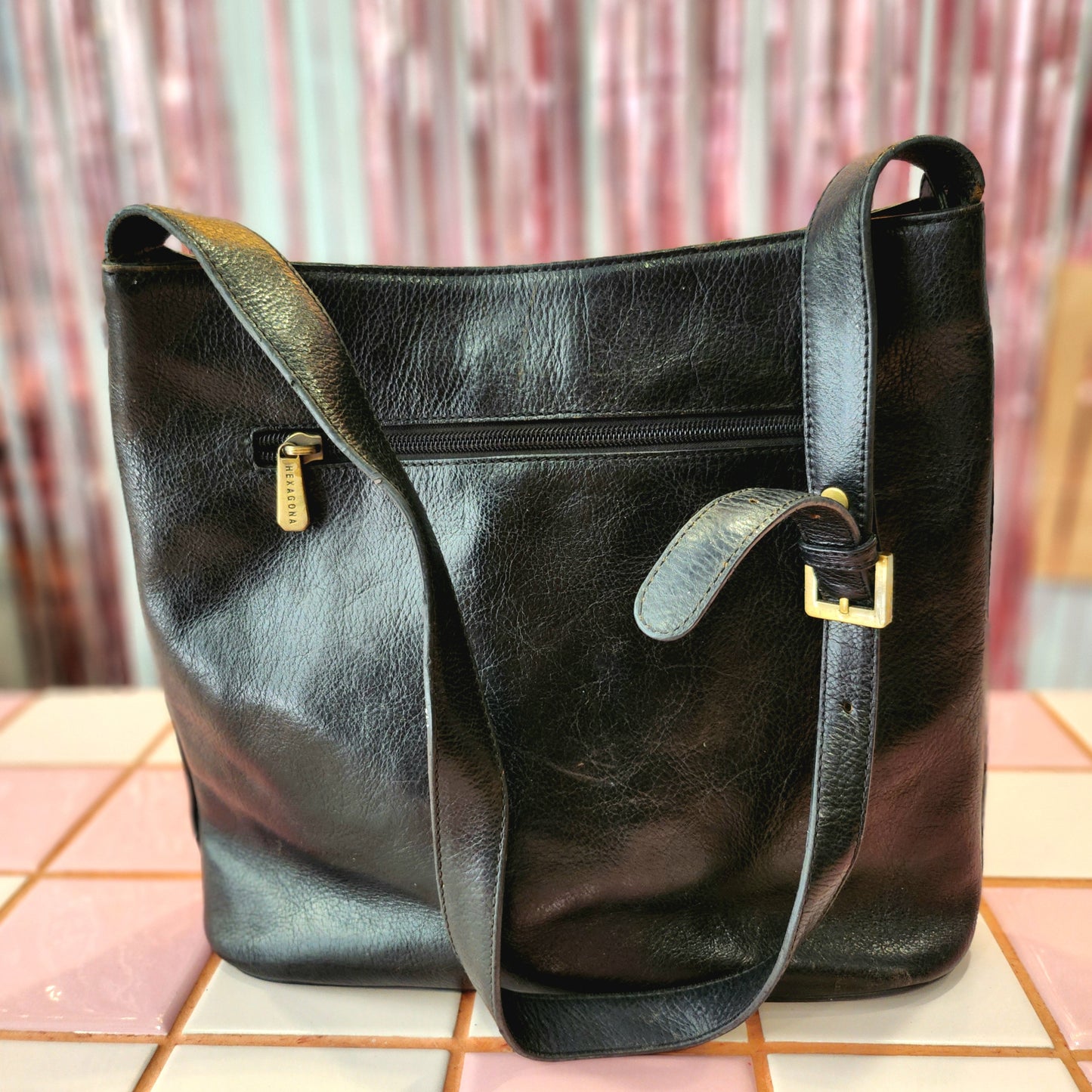 Simple Black Leather Bag