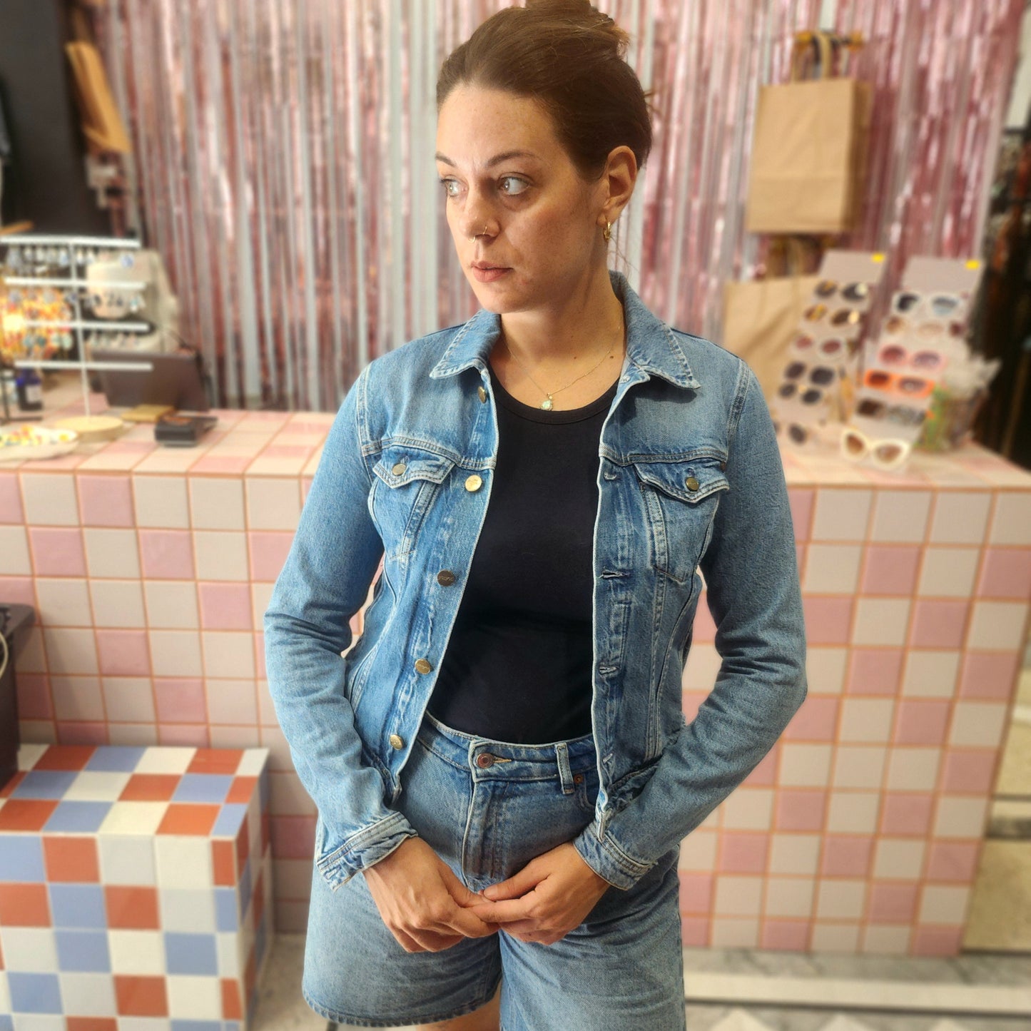 Pepe Cropped Denim Jacket