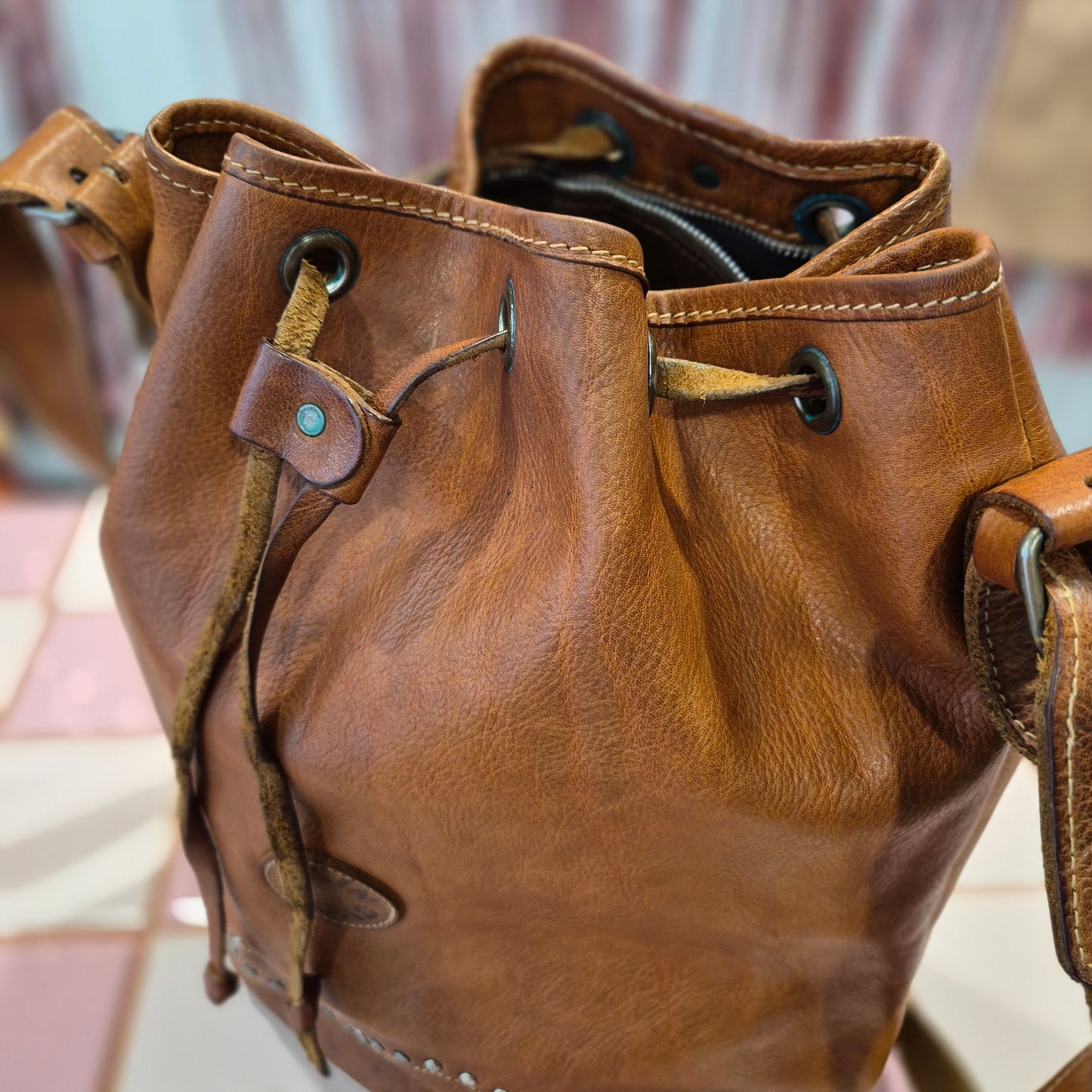 Leather Bucket Bag