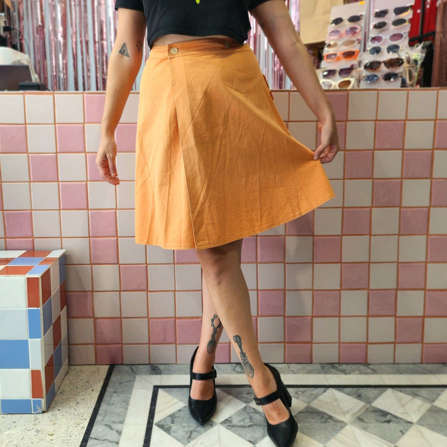 Denim Wrap Skirt