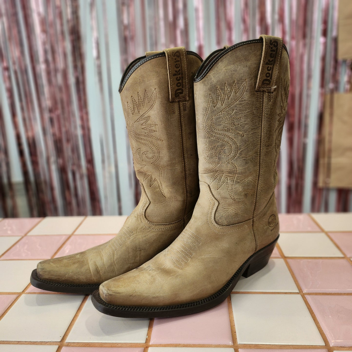 Mens Leather Cowboy Boots
