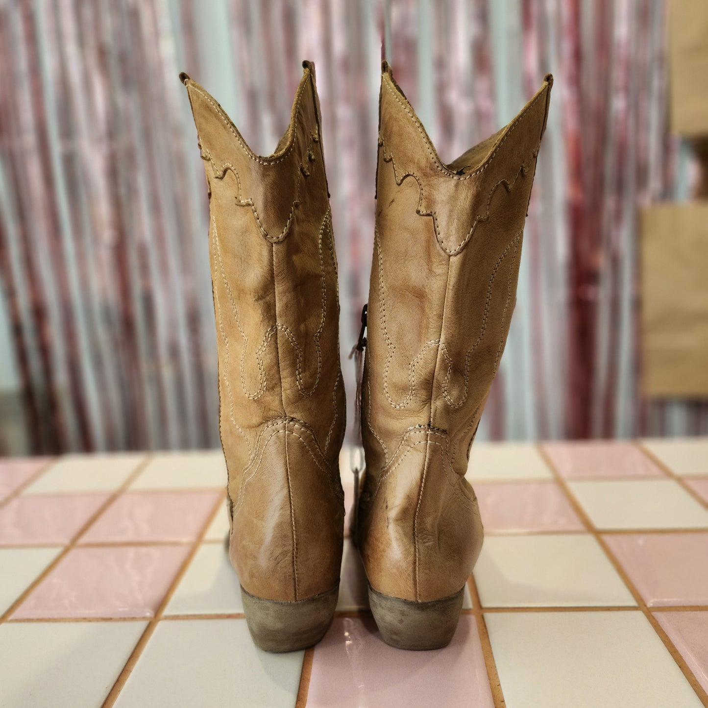 Vintage Leather Cowboy Boots