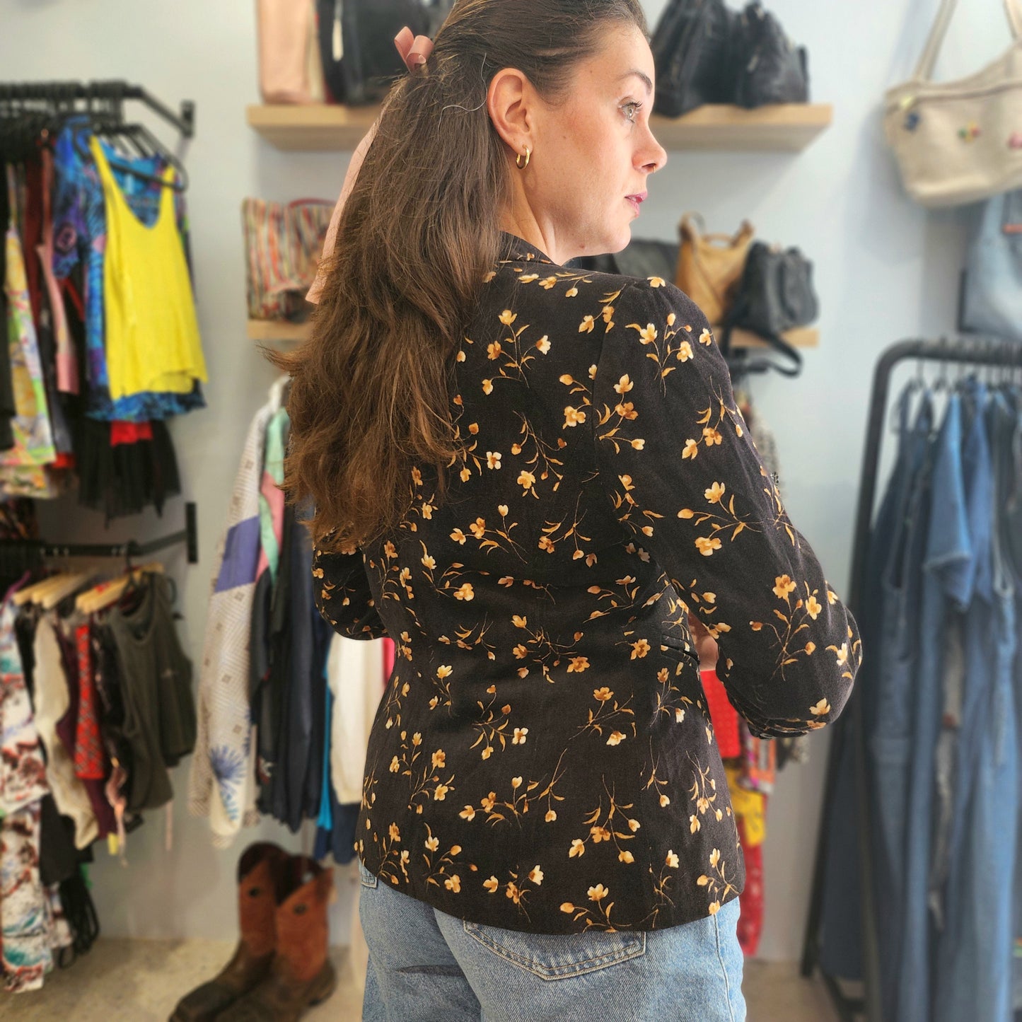Velvet Floral Blazer
