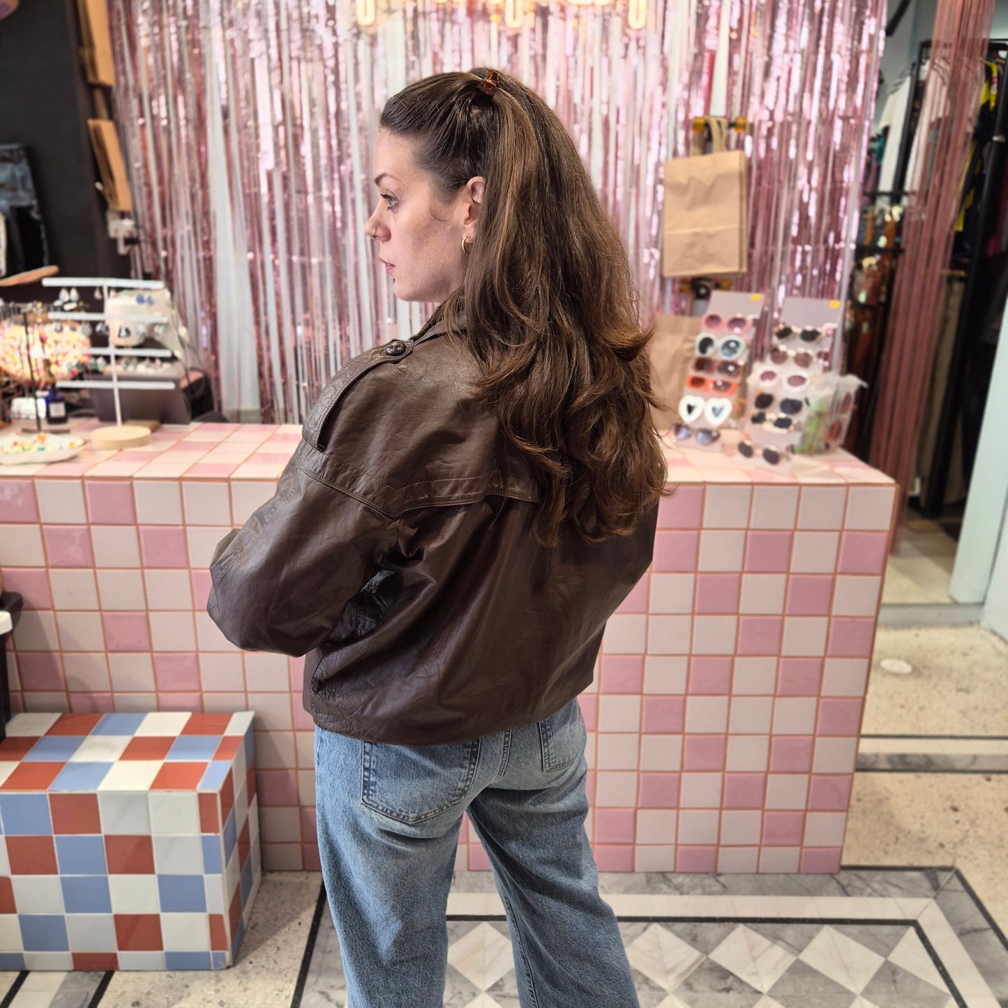 Pilot style Bomber Jacket Leather