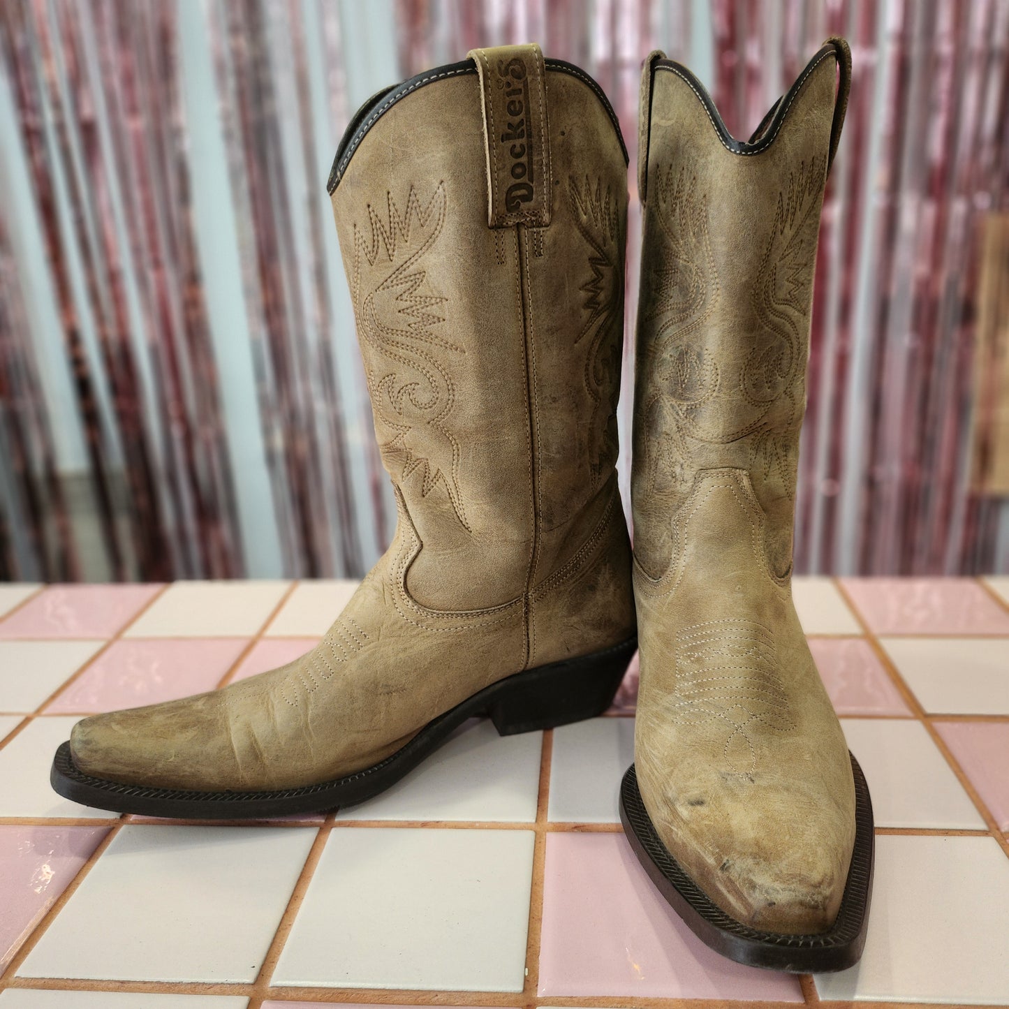 Mens Leather Cowboy Boots