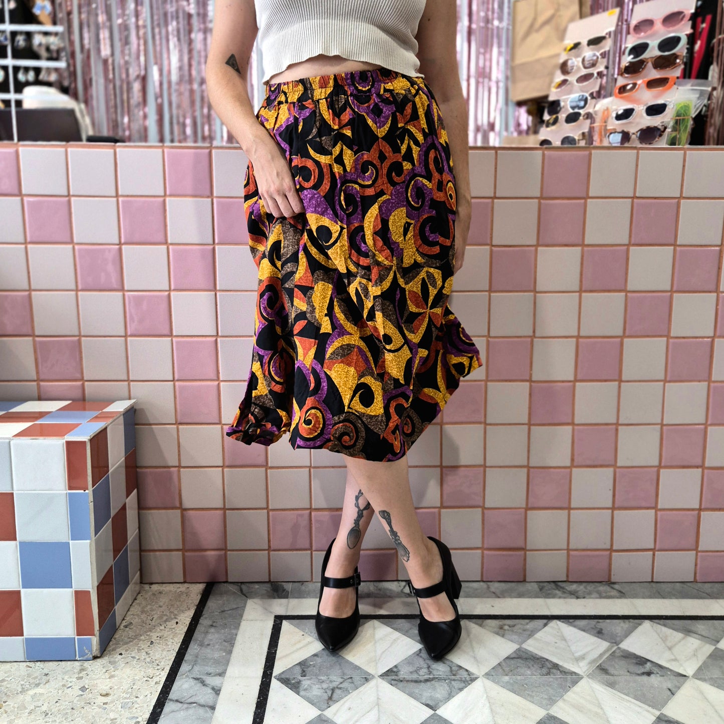Vintage Patterned Skirt