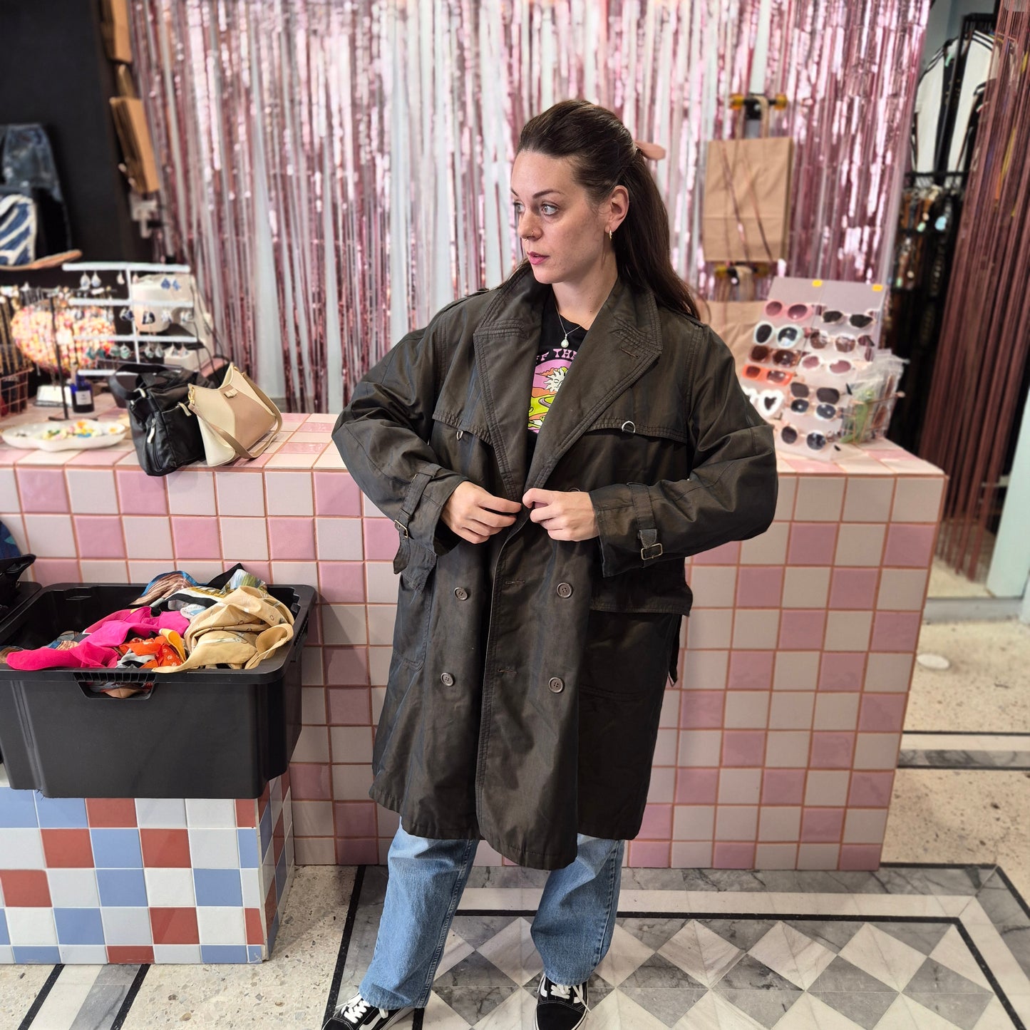 Beautiful Shinny Trench Coat