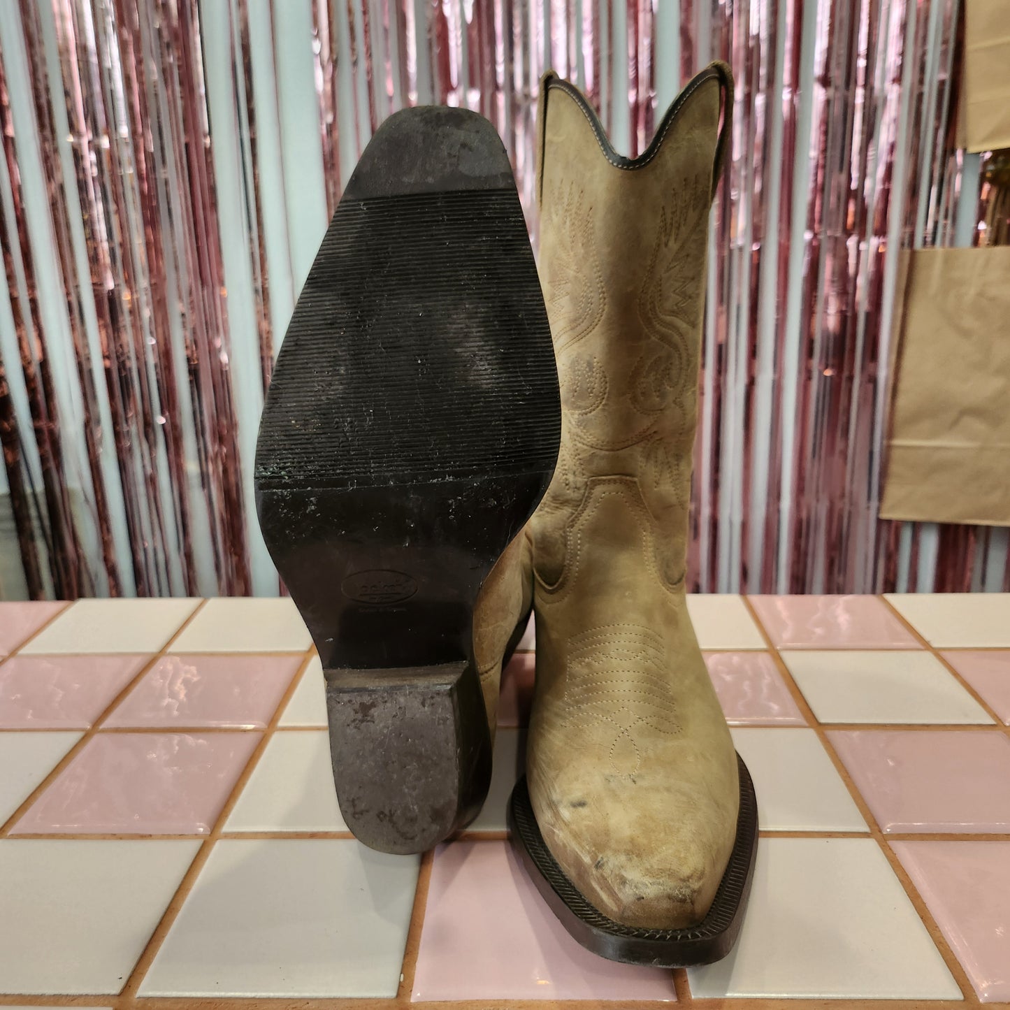 Mens Leather Cowboy Boots