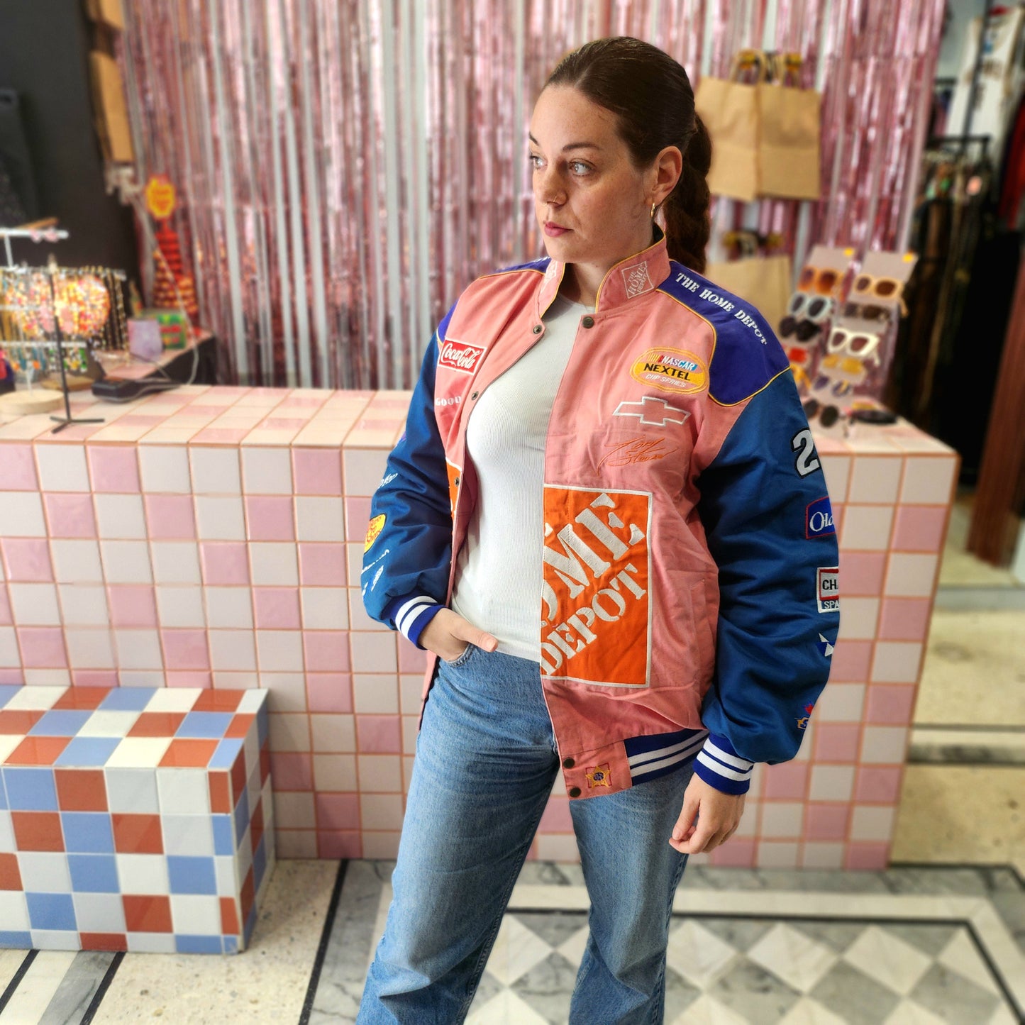 NASCAR re-worked Jacket Home Depot Pink