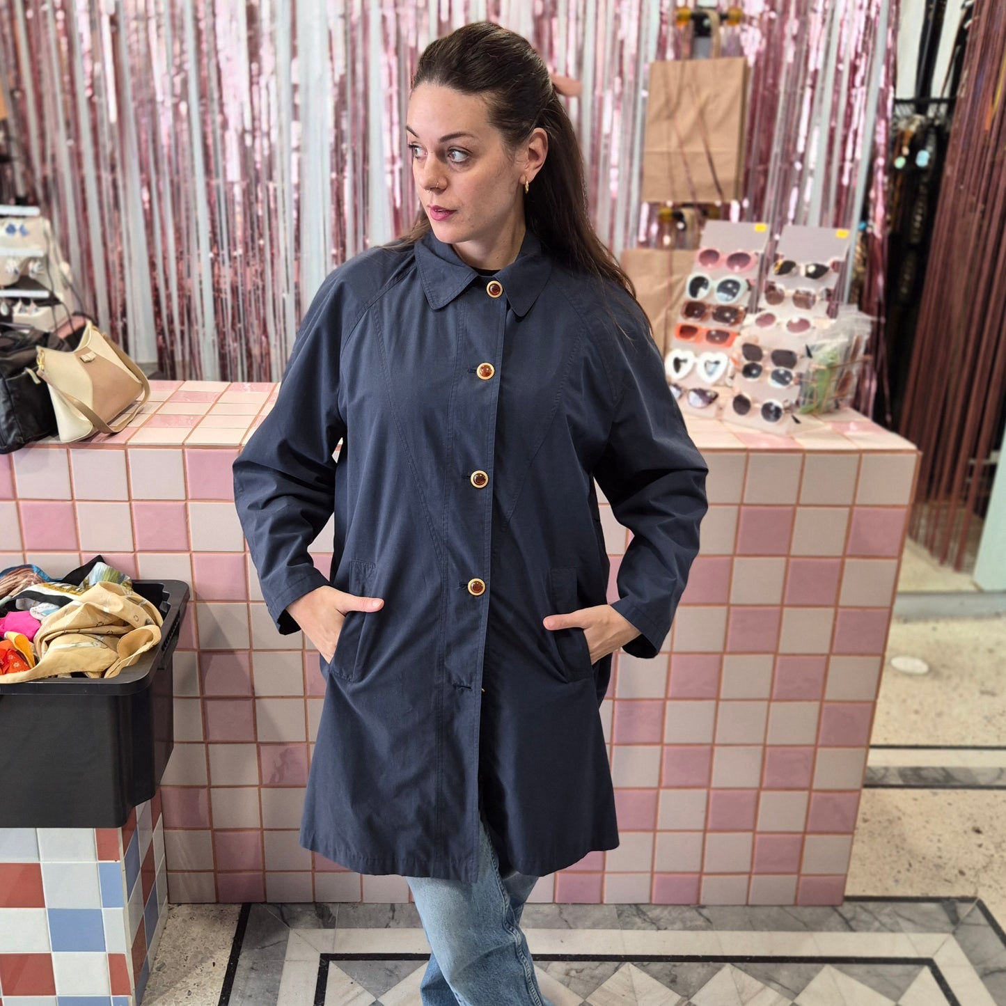 Cute Blue Trench Coat