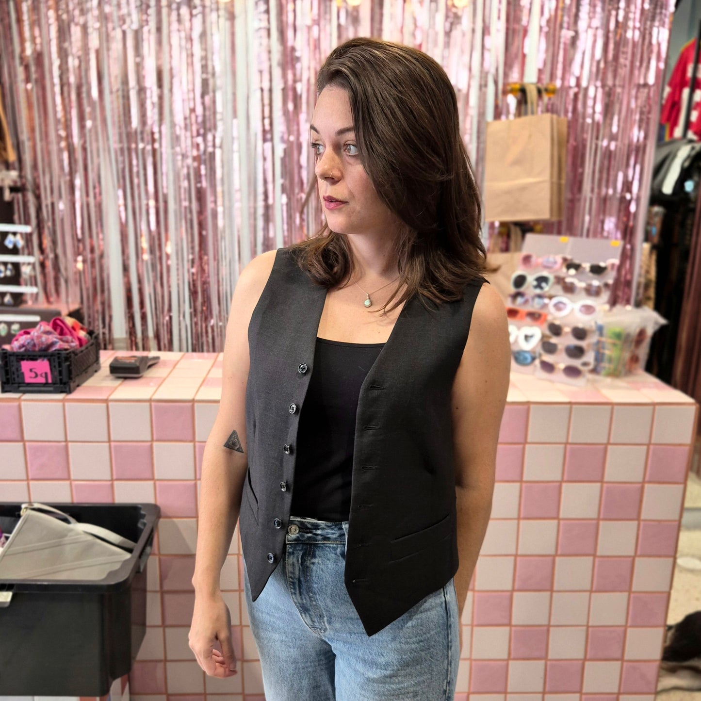 Simple Black Vest