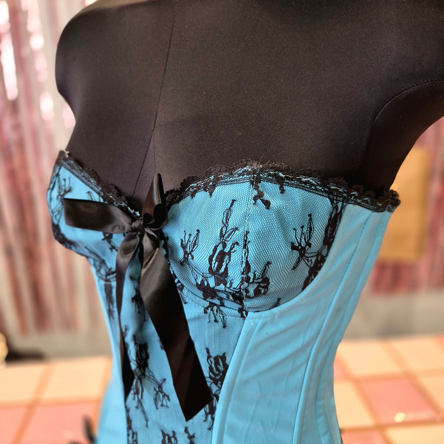 Blue with Lace Corset