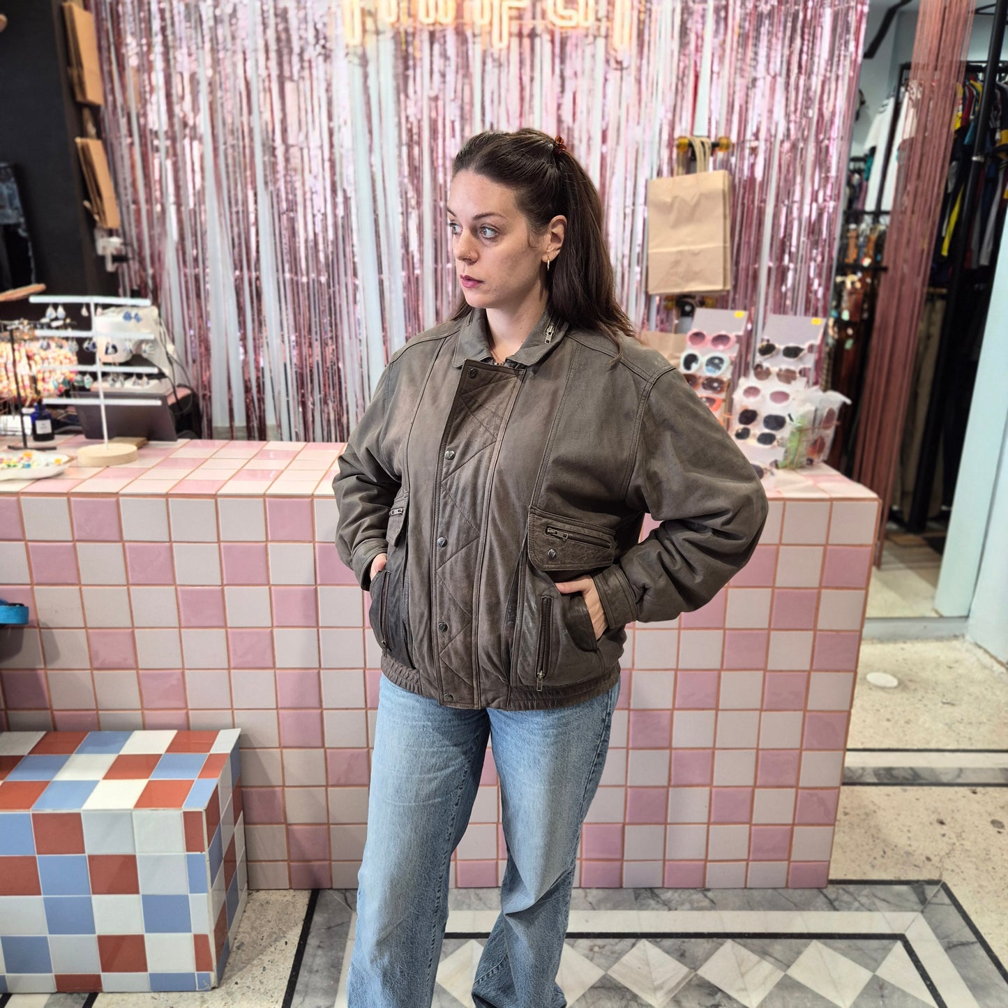 Leather Bomber jacket