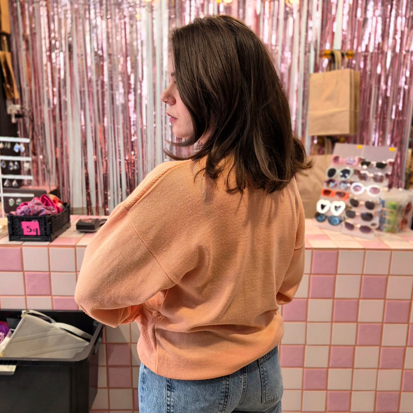 Peach Knitted Top