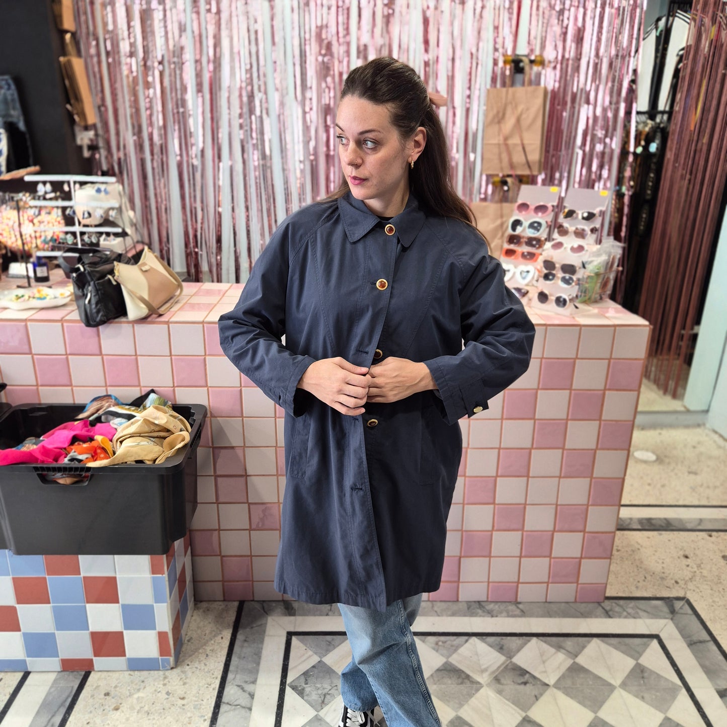 Cute Blue Trench Coat