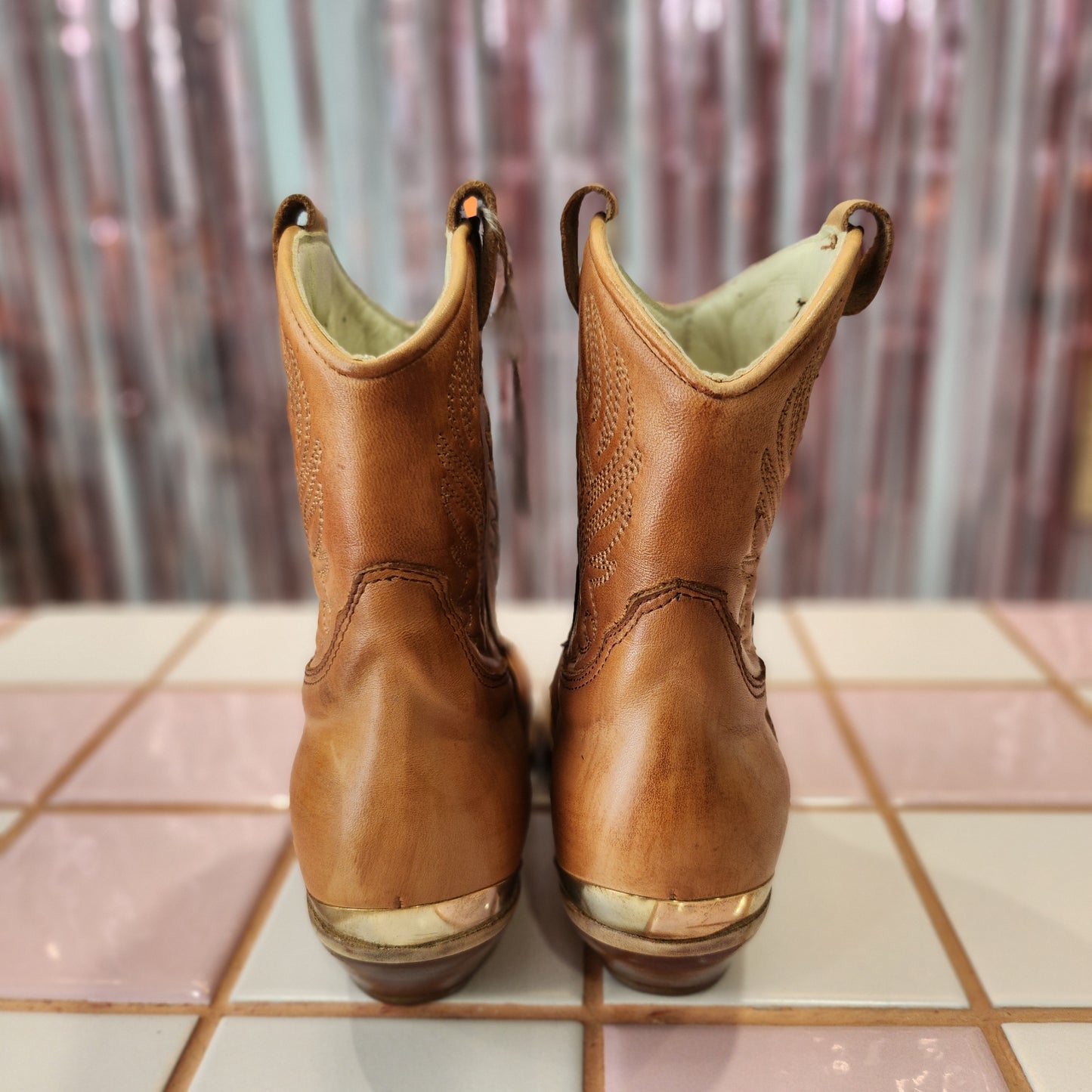 Brown Leather half Boot