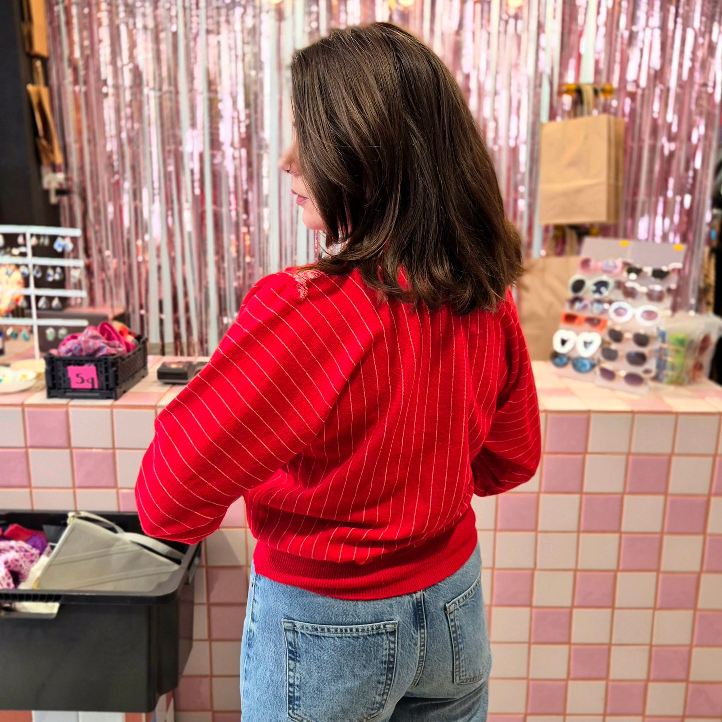 Vintage Red Knitted Top