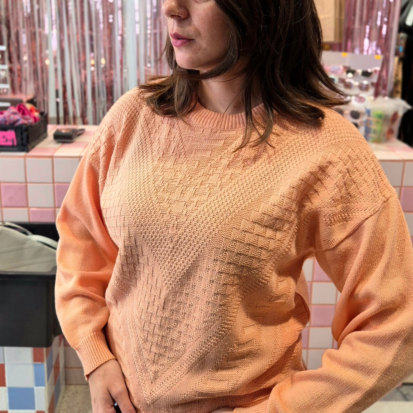 Peach Knitted Top