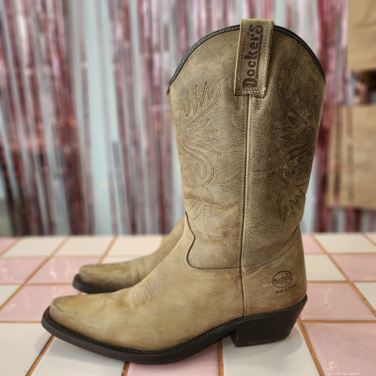 Mens Leather Cowboy Boots