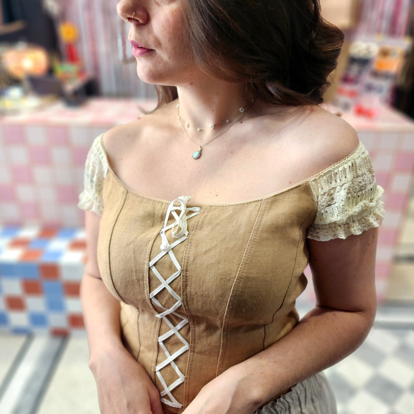 Beautiful Renaissance Top 100% Linen