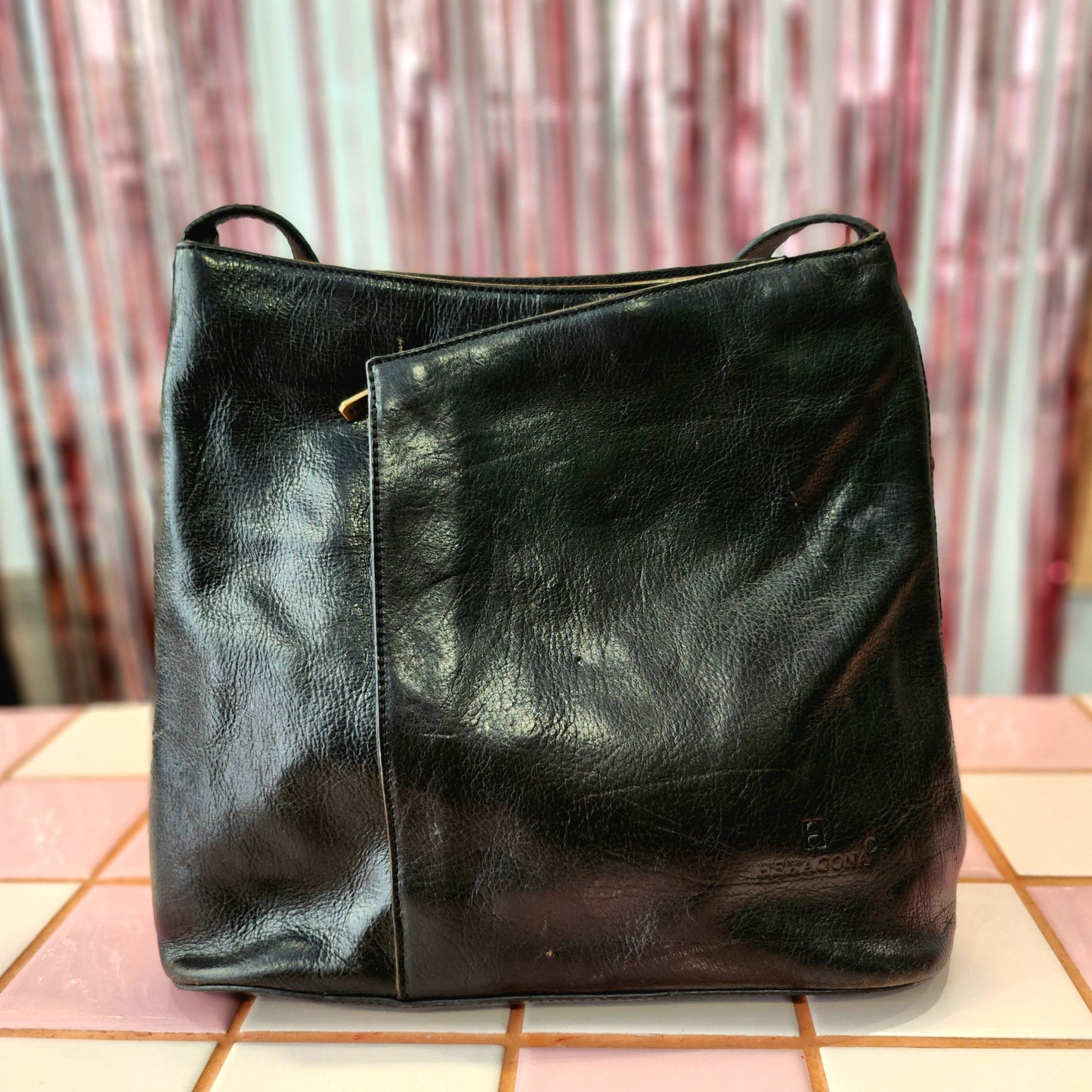 Simple Black Leather Bag