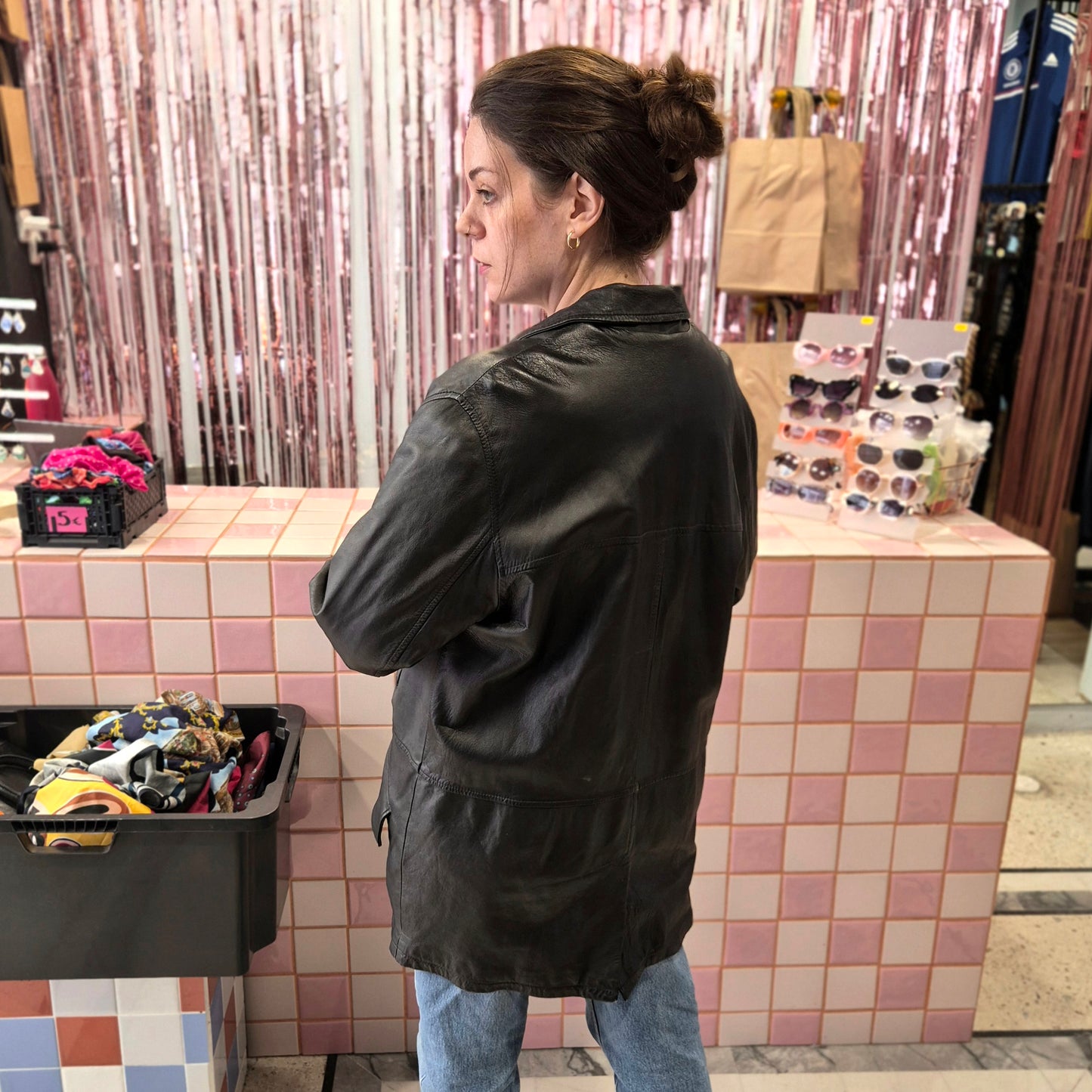 Vintage Long Leather Jacket