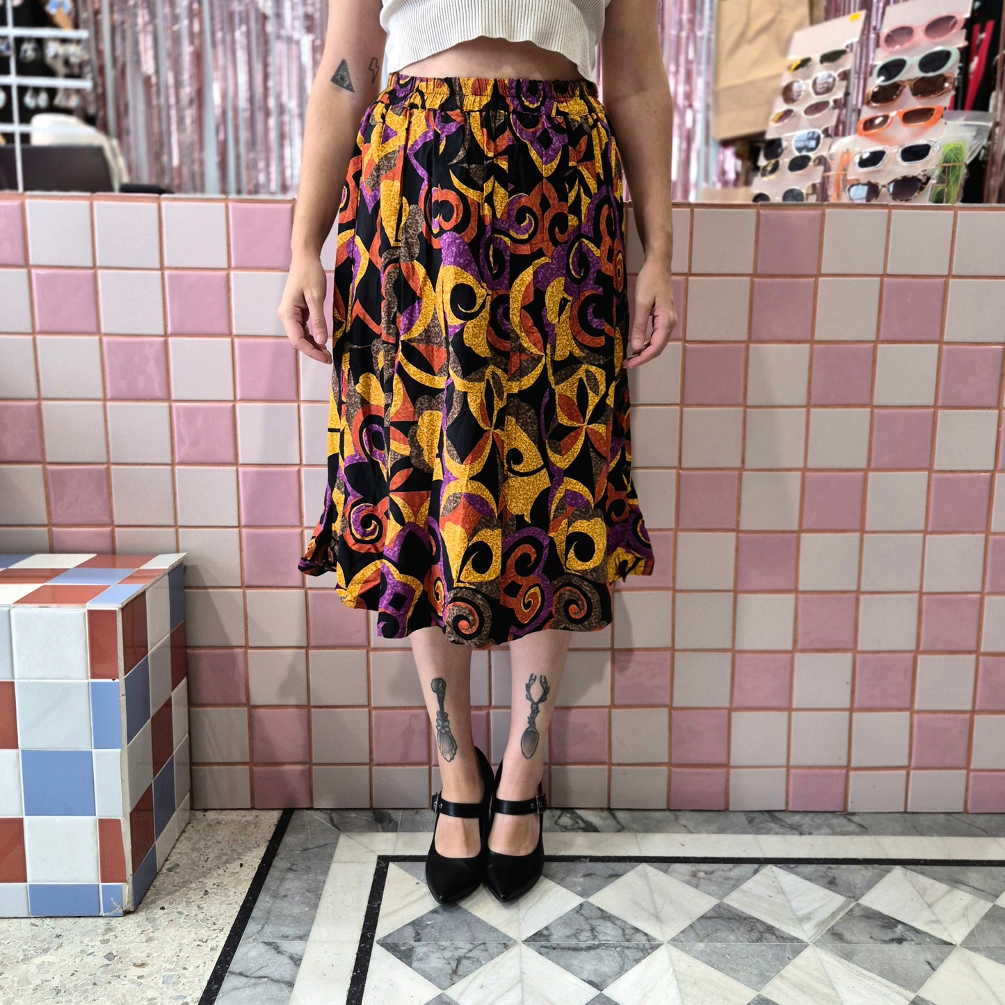 Vintage Patterned Skirt