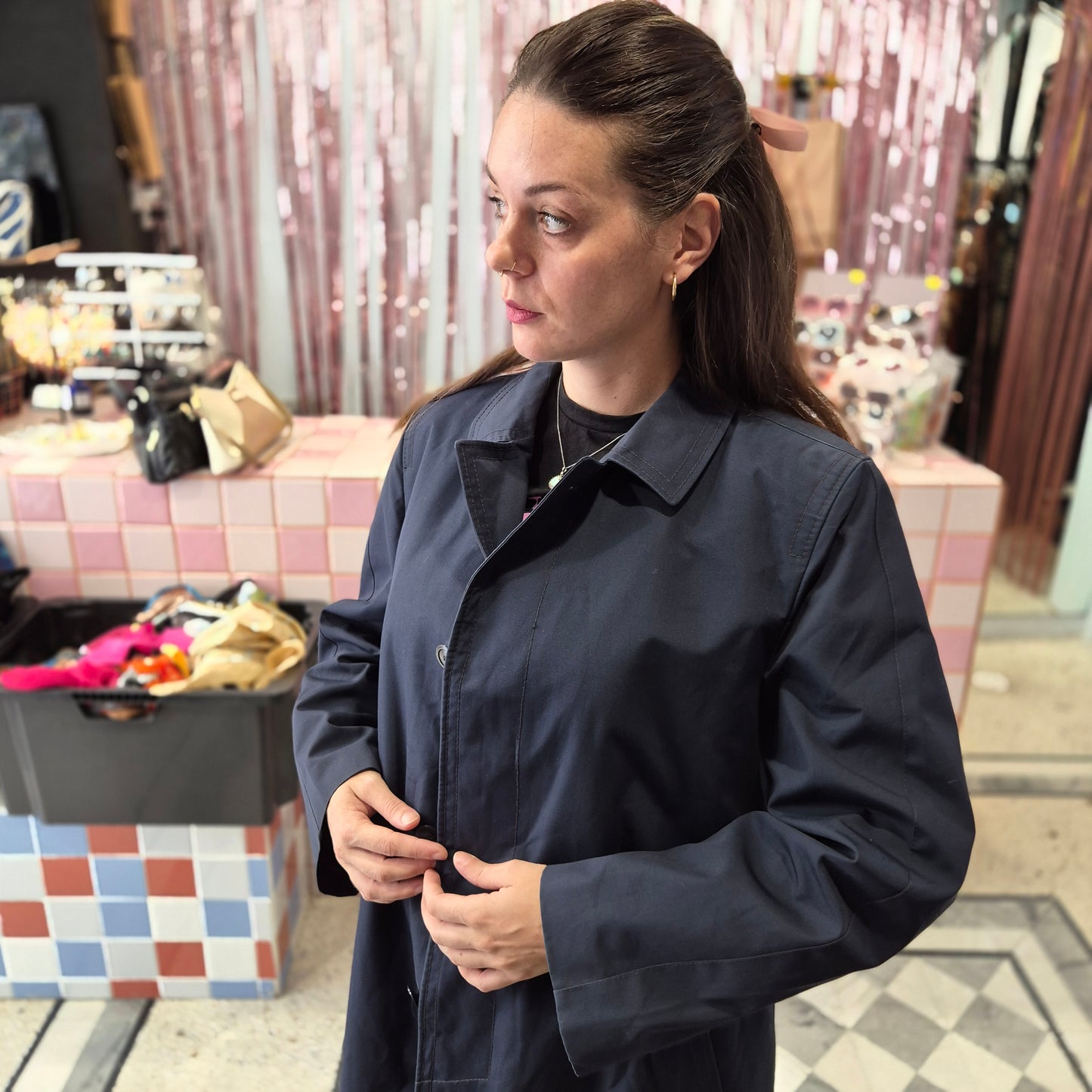 Timeless Blue Trench Coat