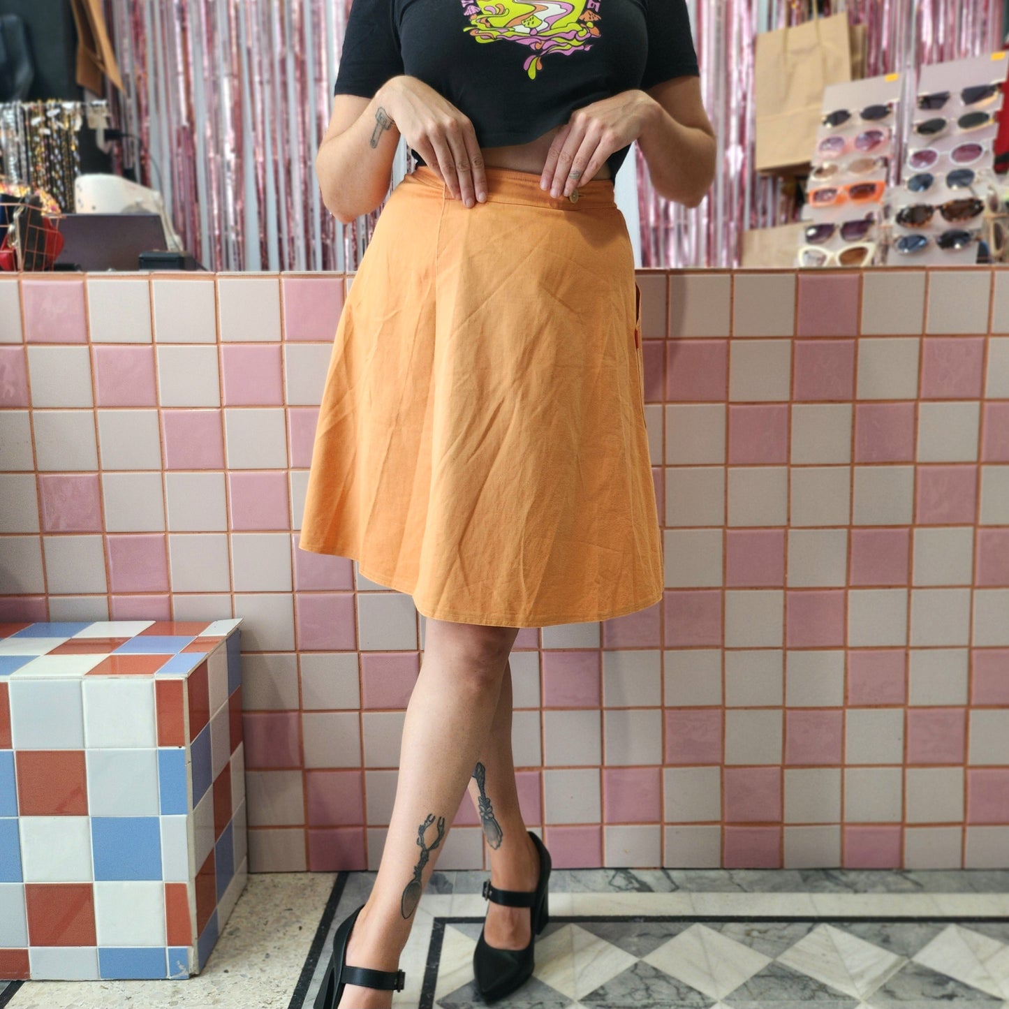 Denim Wrap Skirt