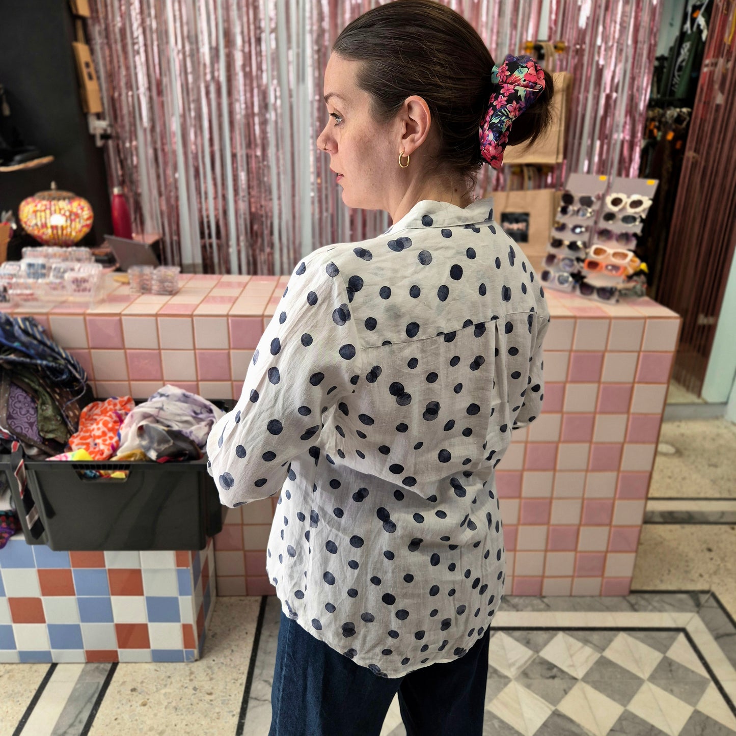 Linen Polka Shirt
