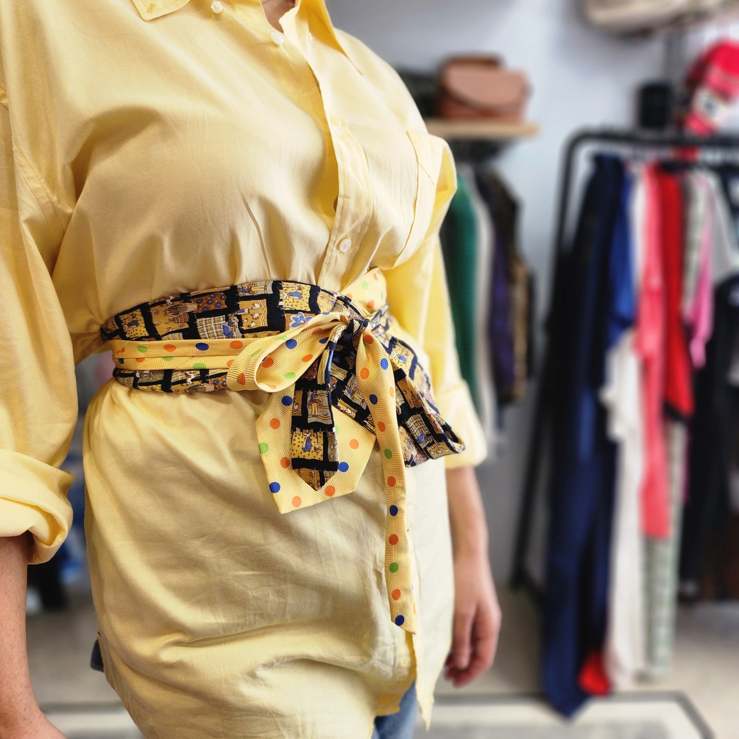 Reworked Tie Belt yellow